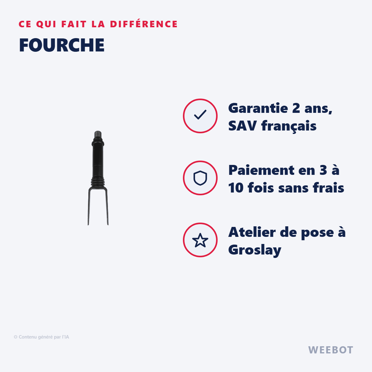 Fourche pour Trottinette Électrique Kugoo S1 avec Amortisseur - Weebot