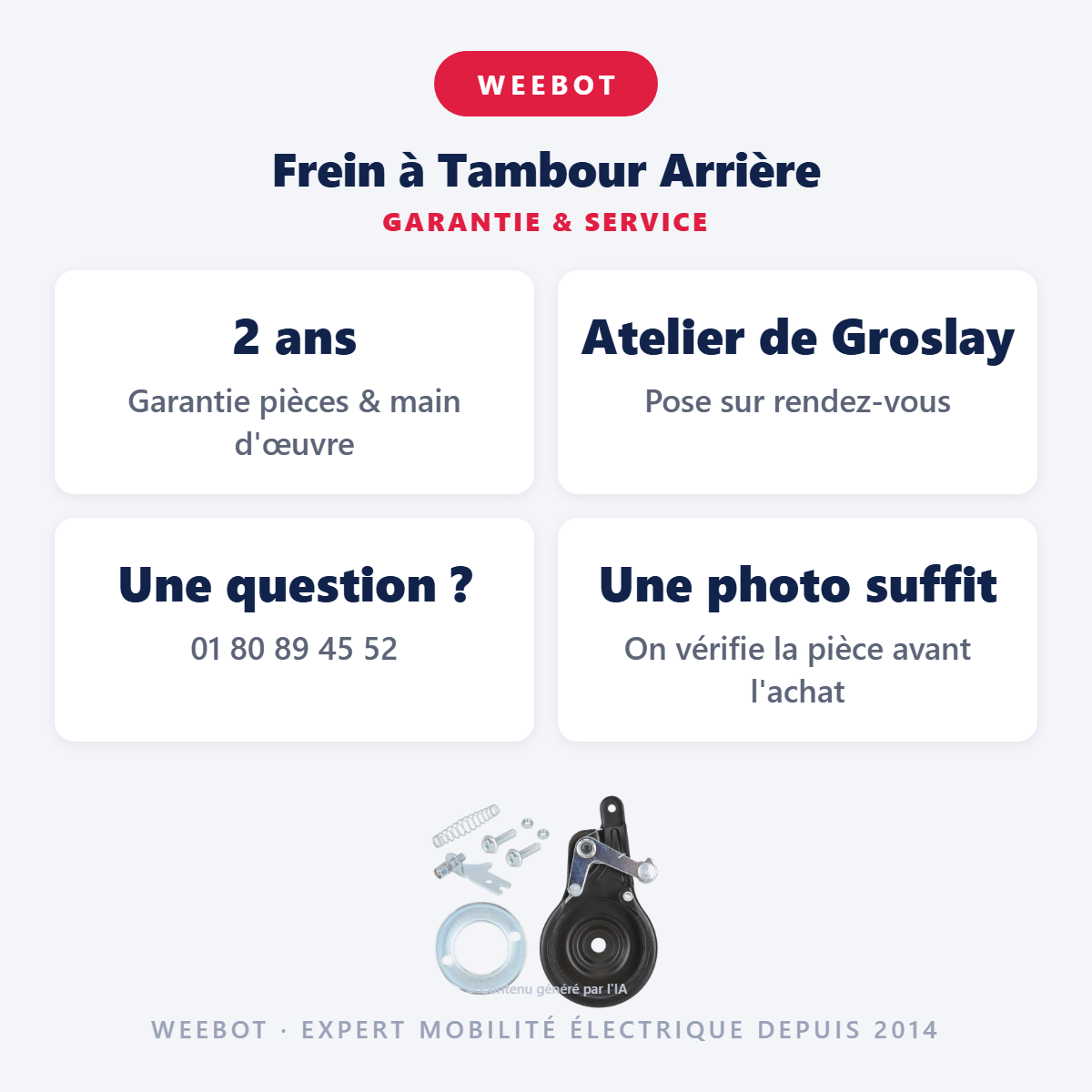 Frein à Tambour Arrière : garantie 2 ans et service après-vente