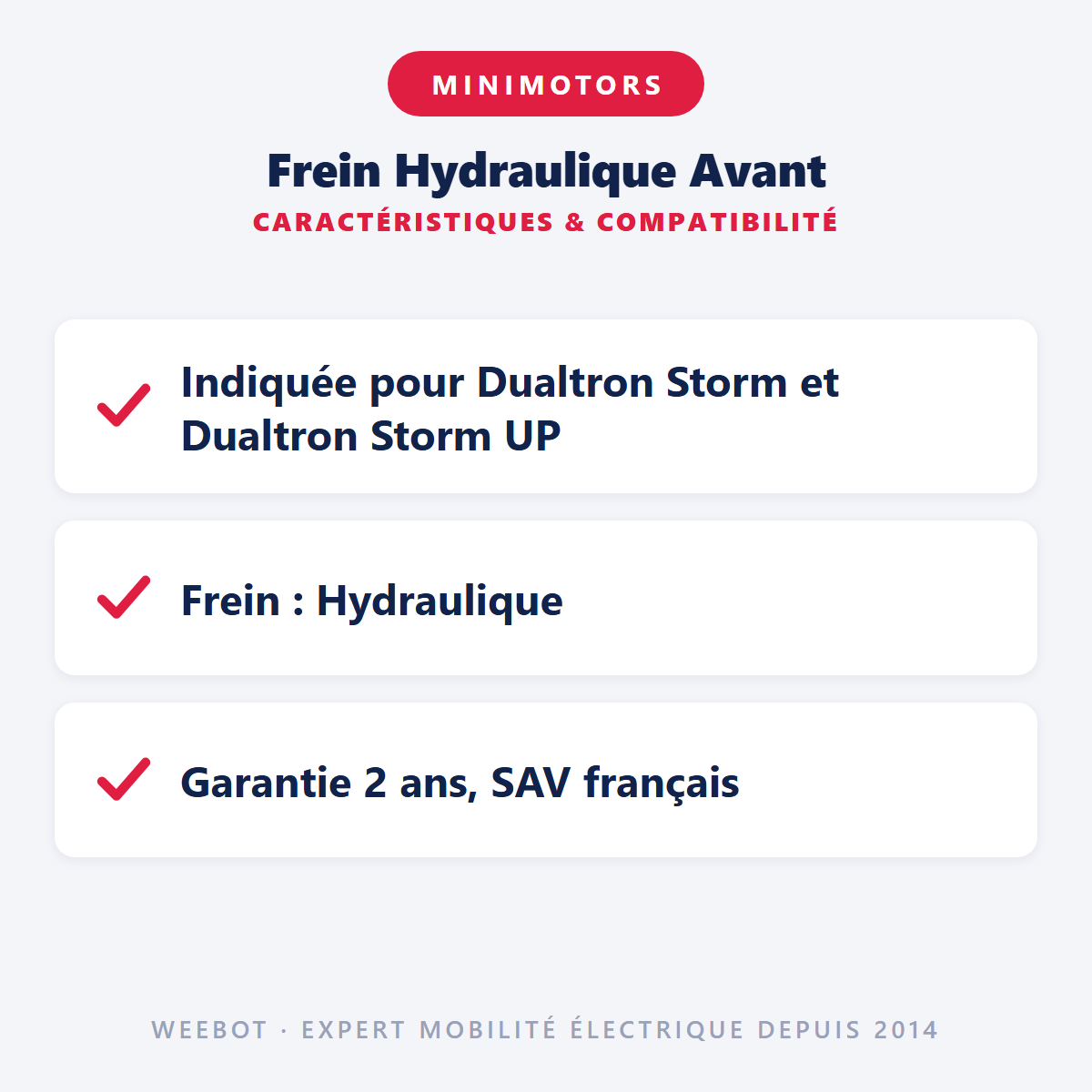 Frein Hydraulique Avant : caractéristiques et compatibilité