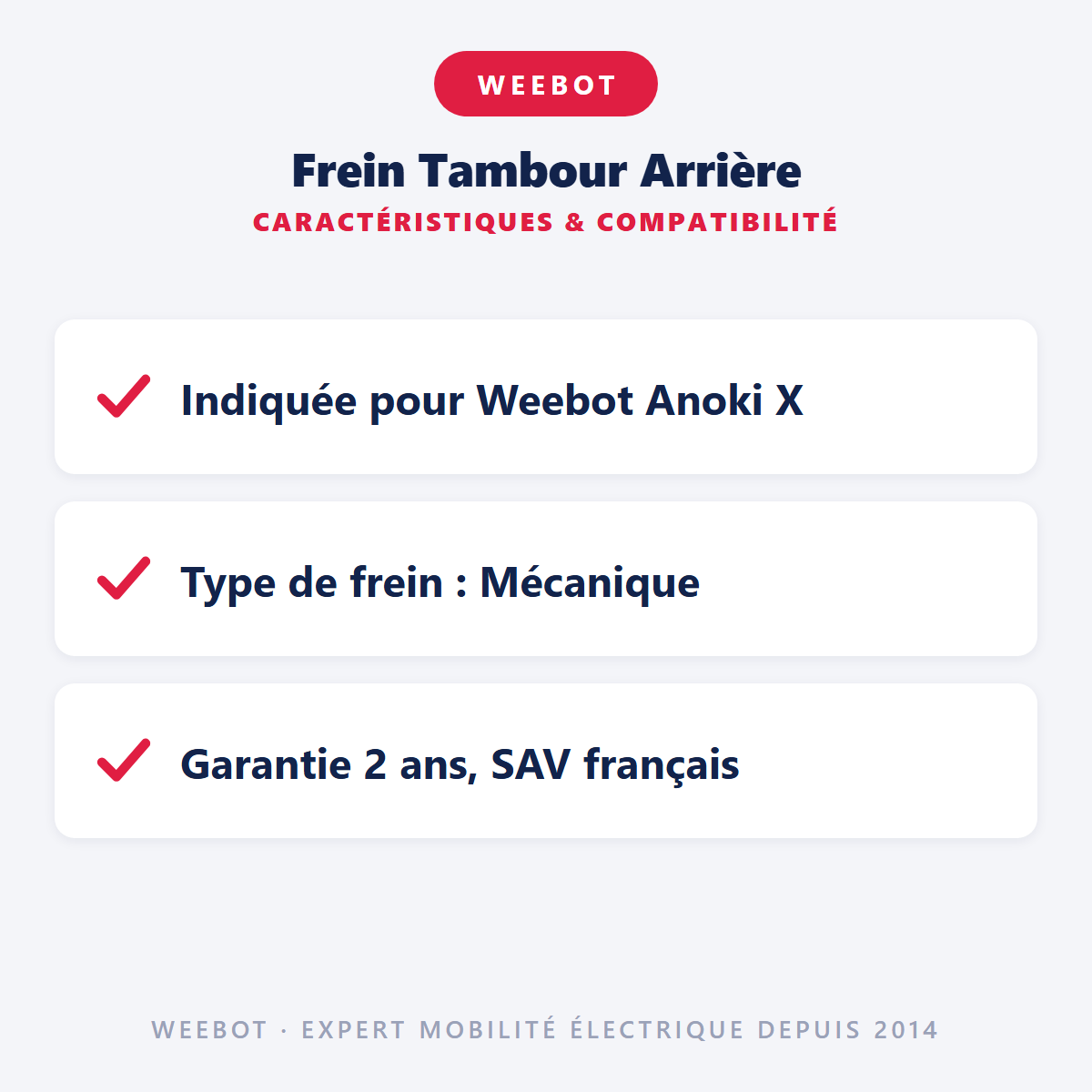 Frein Tambour Arrière pour Trottinette Electrique Weebot Anoki X - Weebot