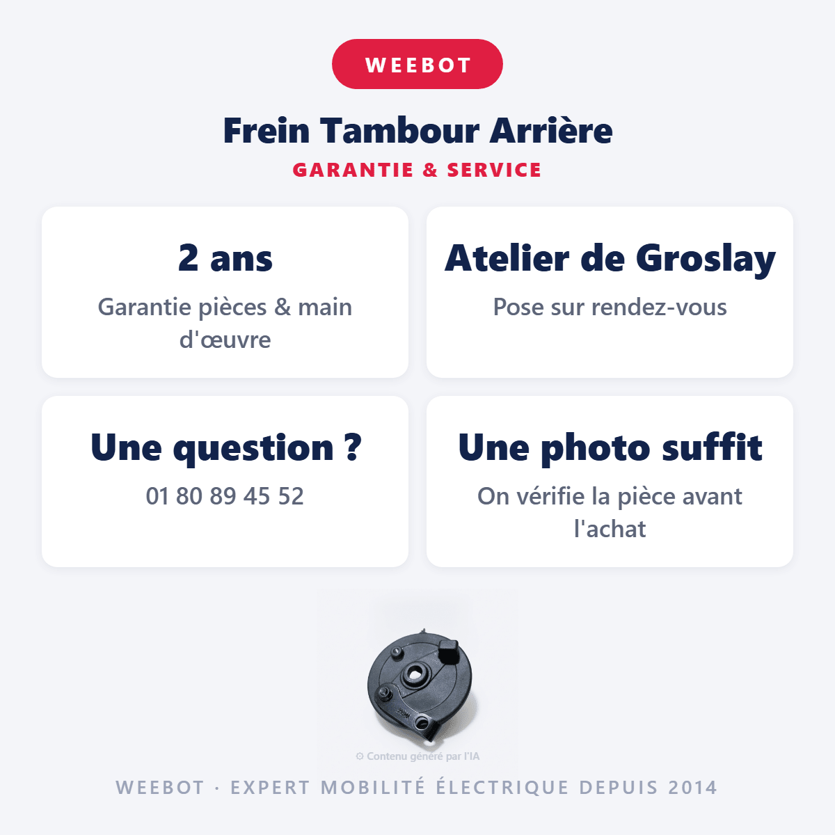 Frein Tambour Arrière pour Trottinette Electrique Weebot Anoki X - Weebot