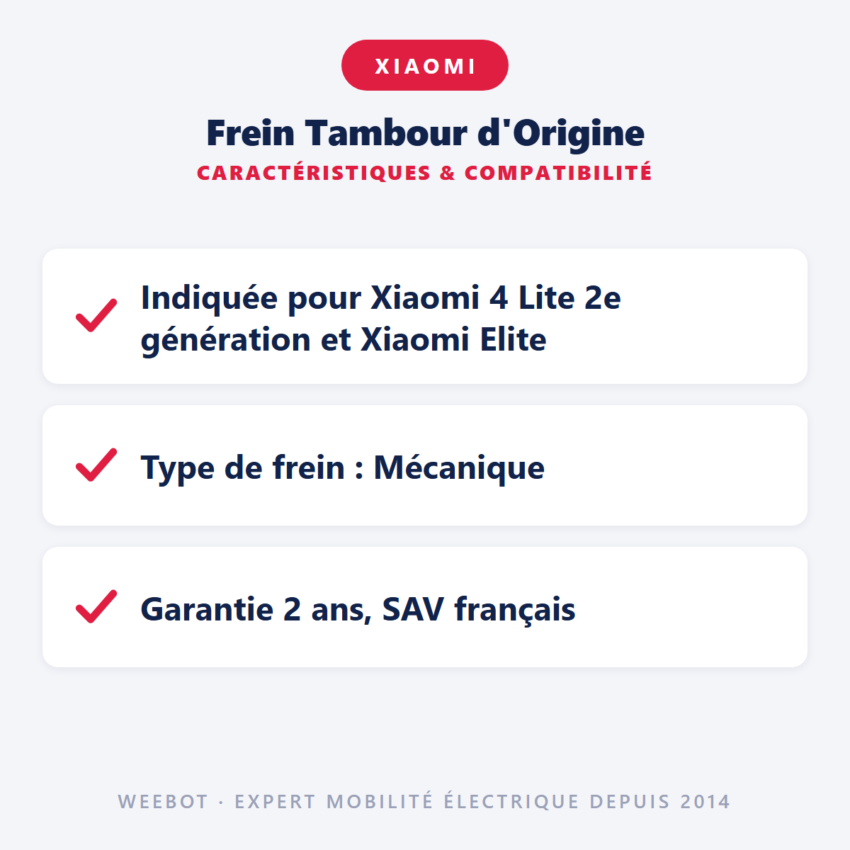 Frein Tambour d'Origine : caractéristiques et compatibilité