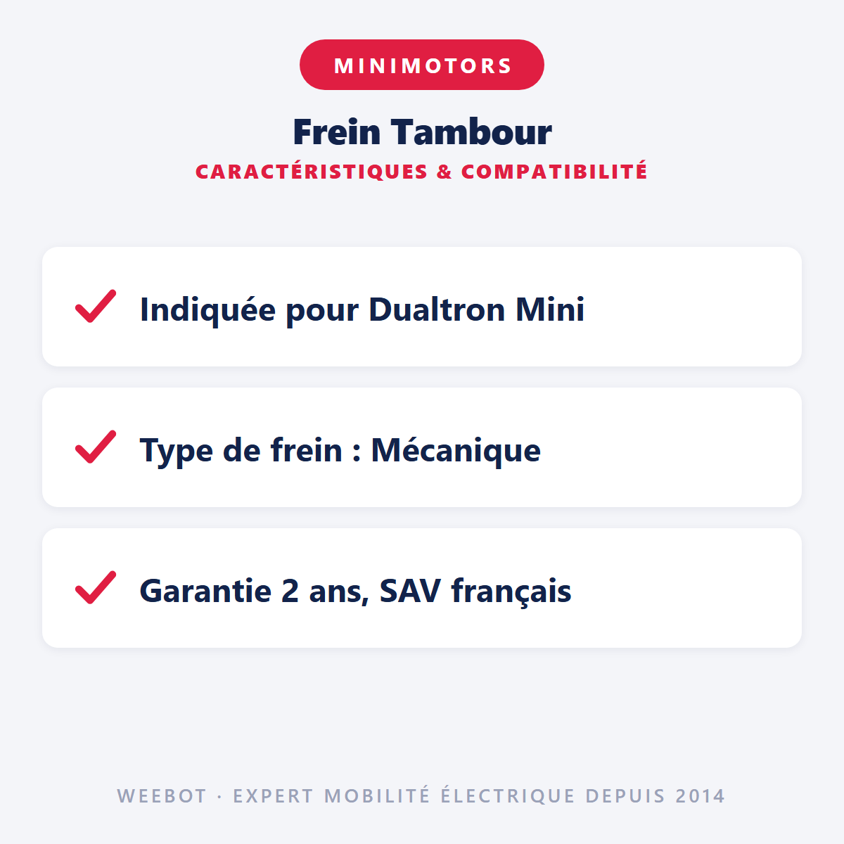 Frein Tambour : caractéristiques et compatibilité