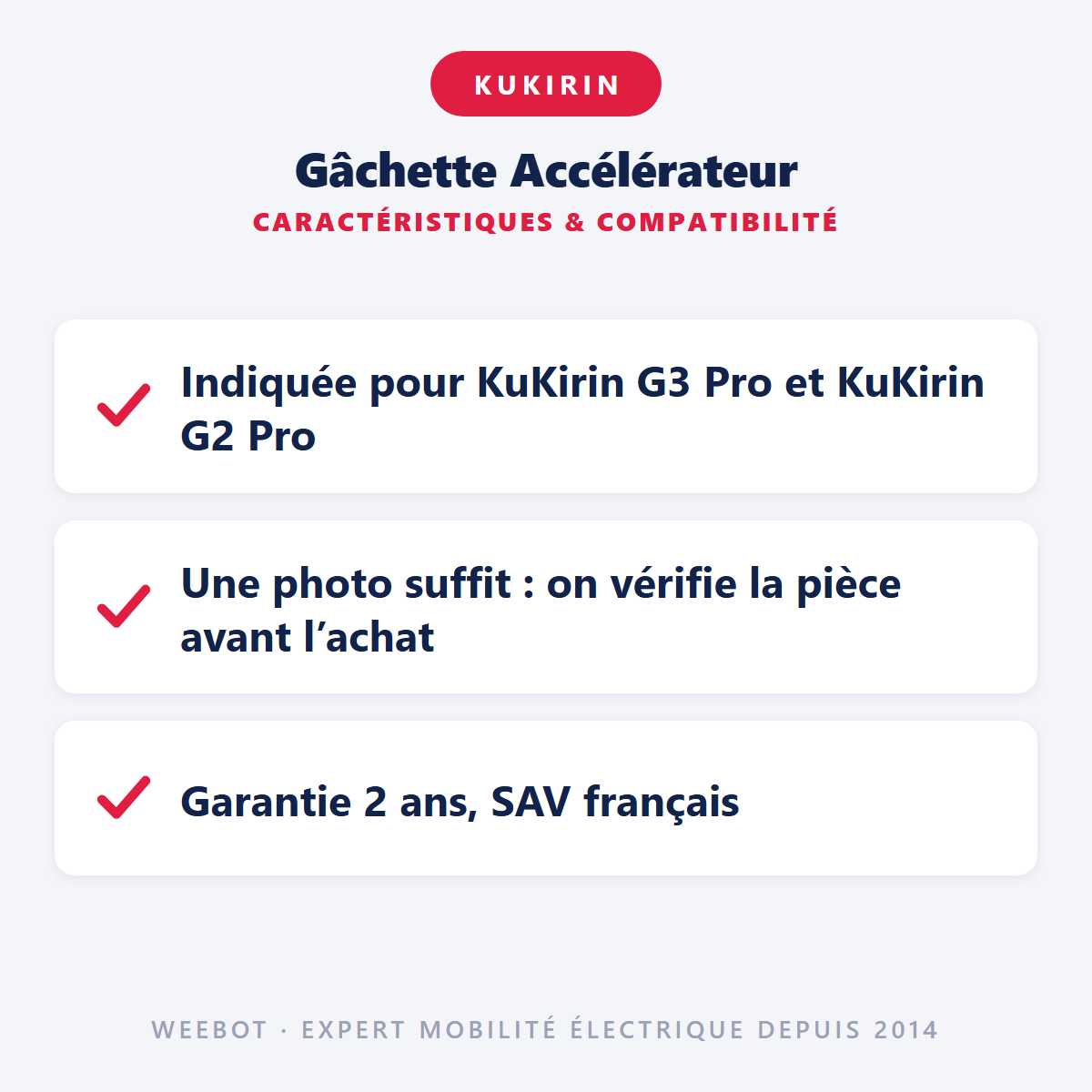 Gâchette Accélérateur Pour Trottinette Électrique Kukirin G2 Pro/G2 Max/G3 Pro - Weebot