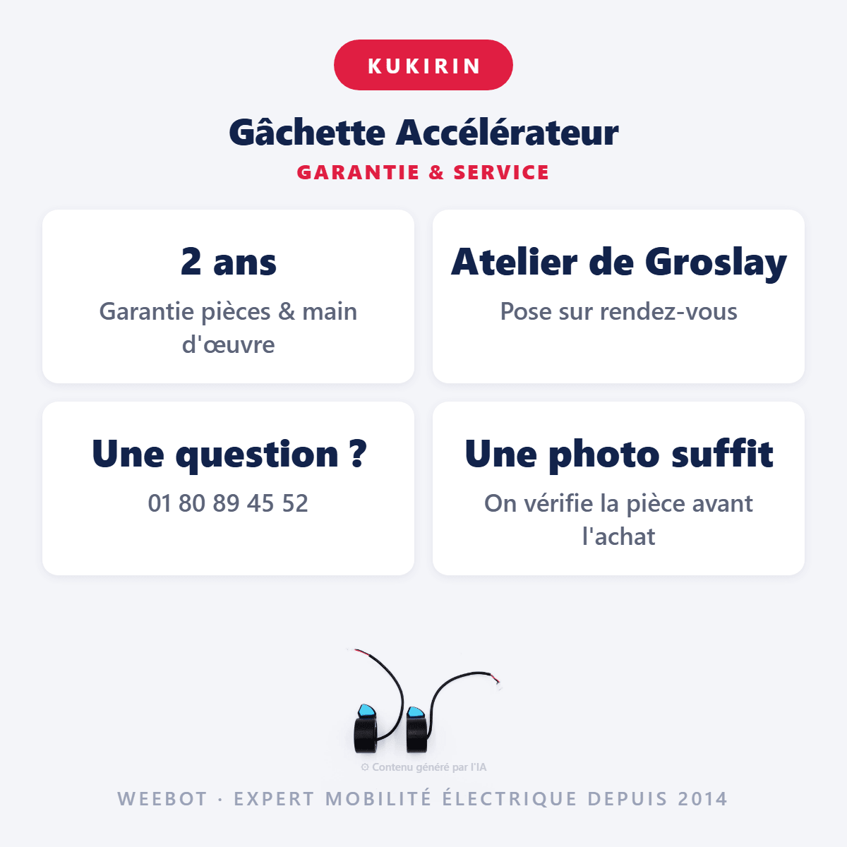 Gâchette Accélérateur Pour Trottinette Électrique Kukirin S1 Pro - Weebot