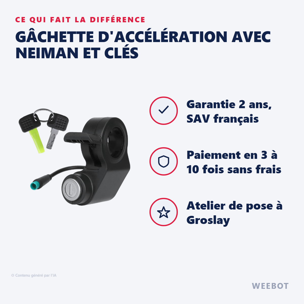 Gâchette d'Accélération avec Neiman et Clés : les points forts