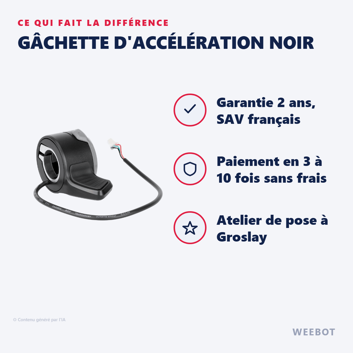 Gâchette d'Accélération Noir : les points forts