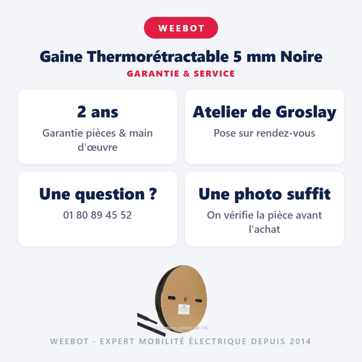 Gaine Thermorétractable 5 mm Noire : garantie 2 ans et service après-vente