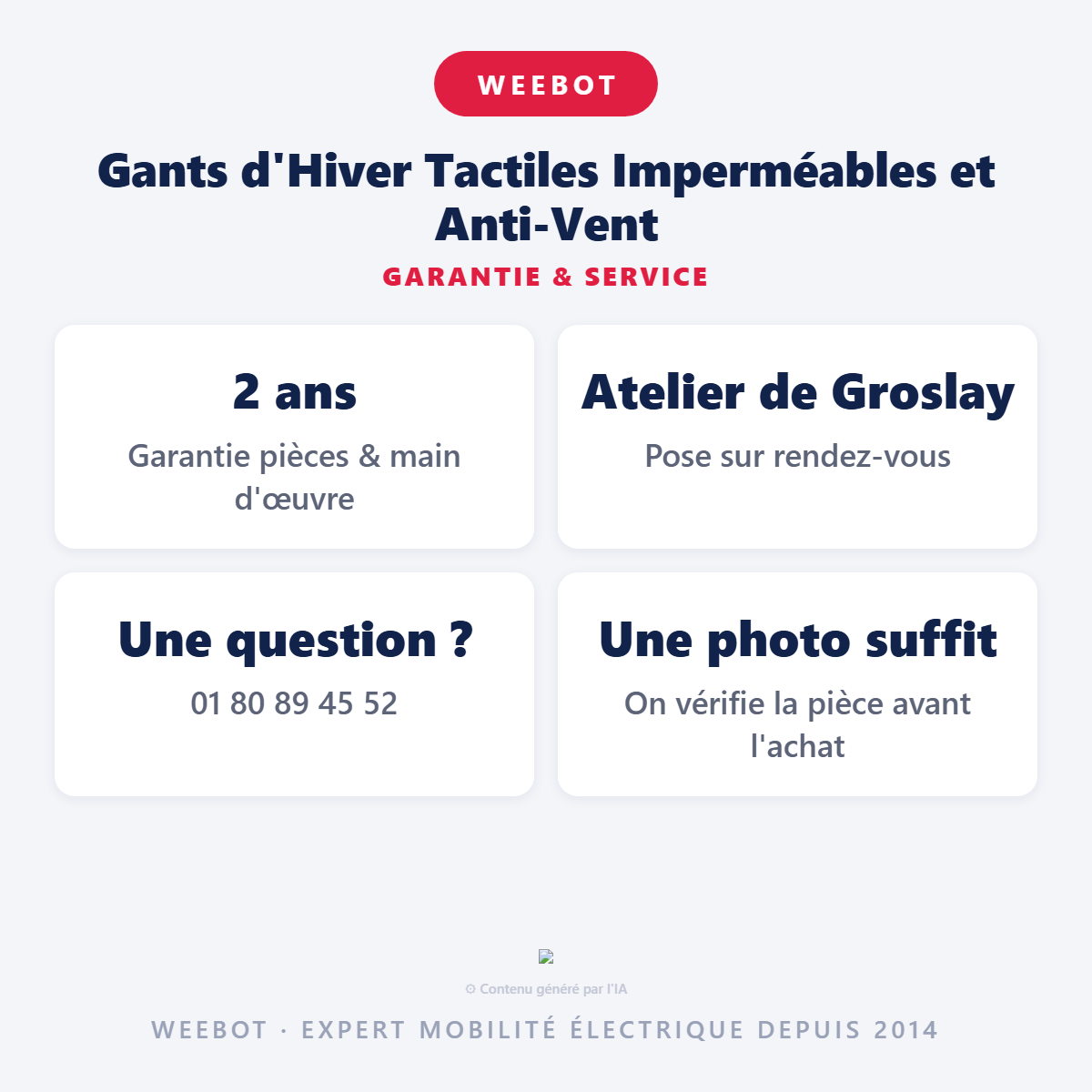 Gants d'Hiver Tactiles Imperméables et Anti-Vent : garantie 2 ans et service après-vente