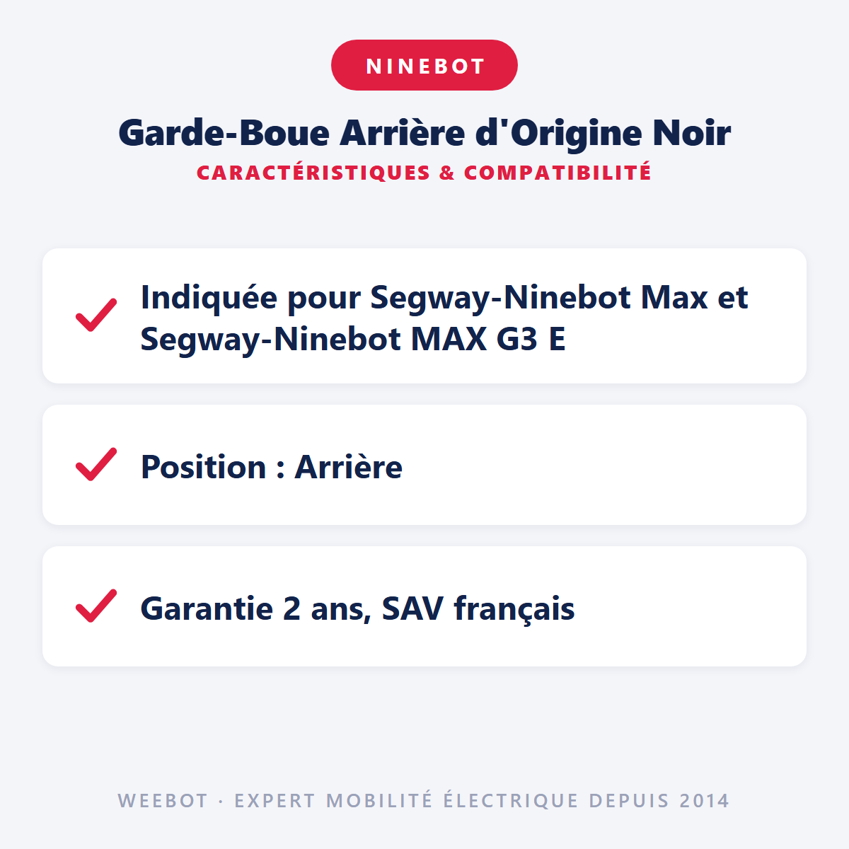 Garde-Boue Arrière d'Origine Noir : caractéristiques et compatibilité