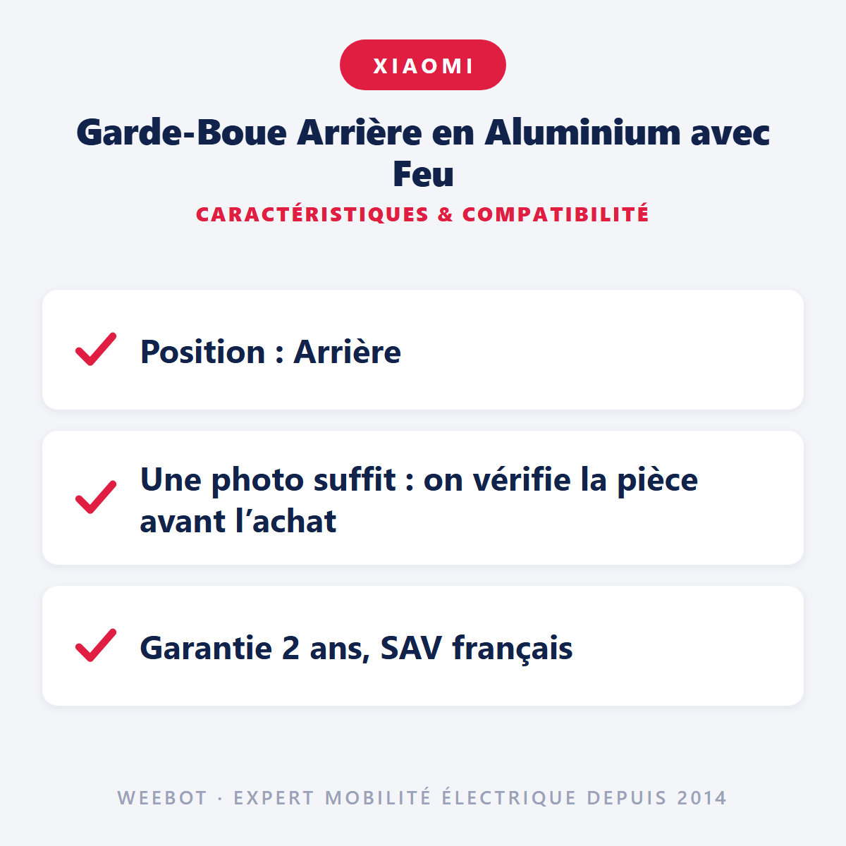Garde-Boue Arrière en Aluminium avec Feu : caractéristiques et compatibilité