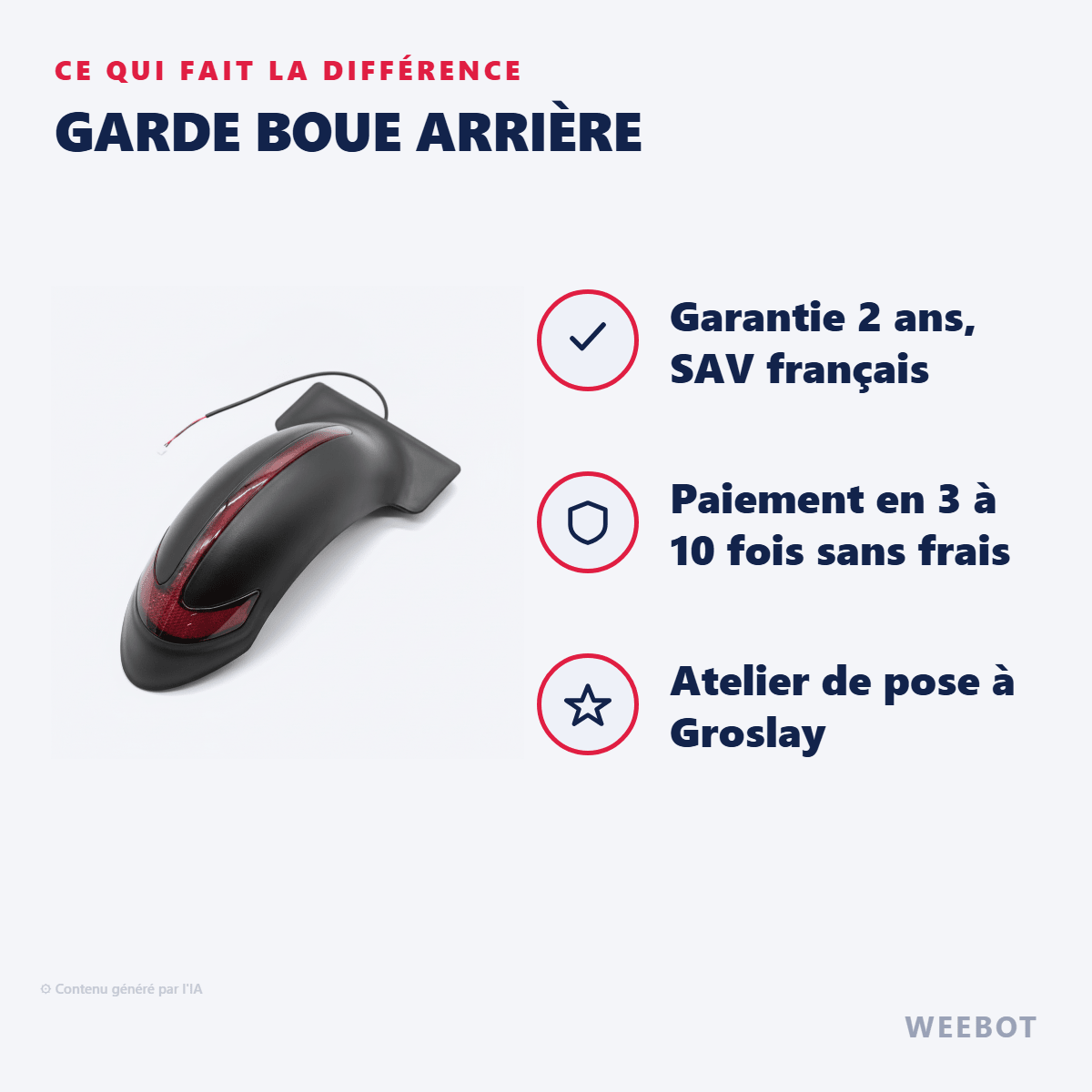 Garde Boue Arrière pour Trottinette Electrique Dualtron Popular - Weebot