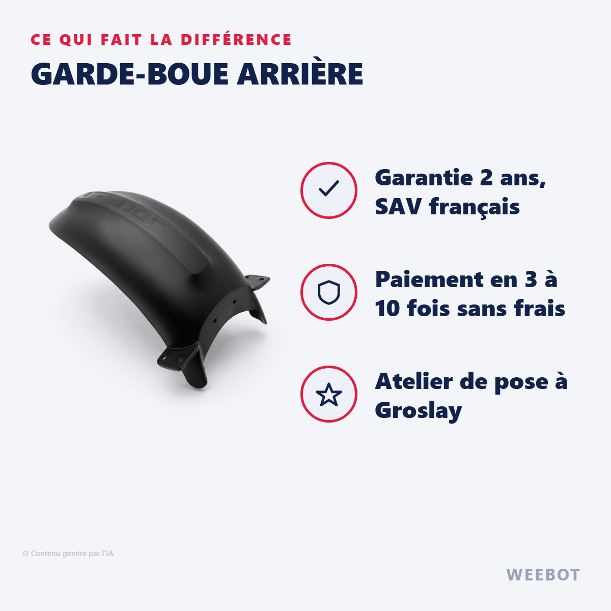 Garde-boue Arrière pour Trottinette Électrique Dualtron Victor New - Weebot