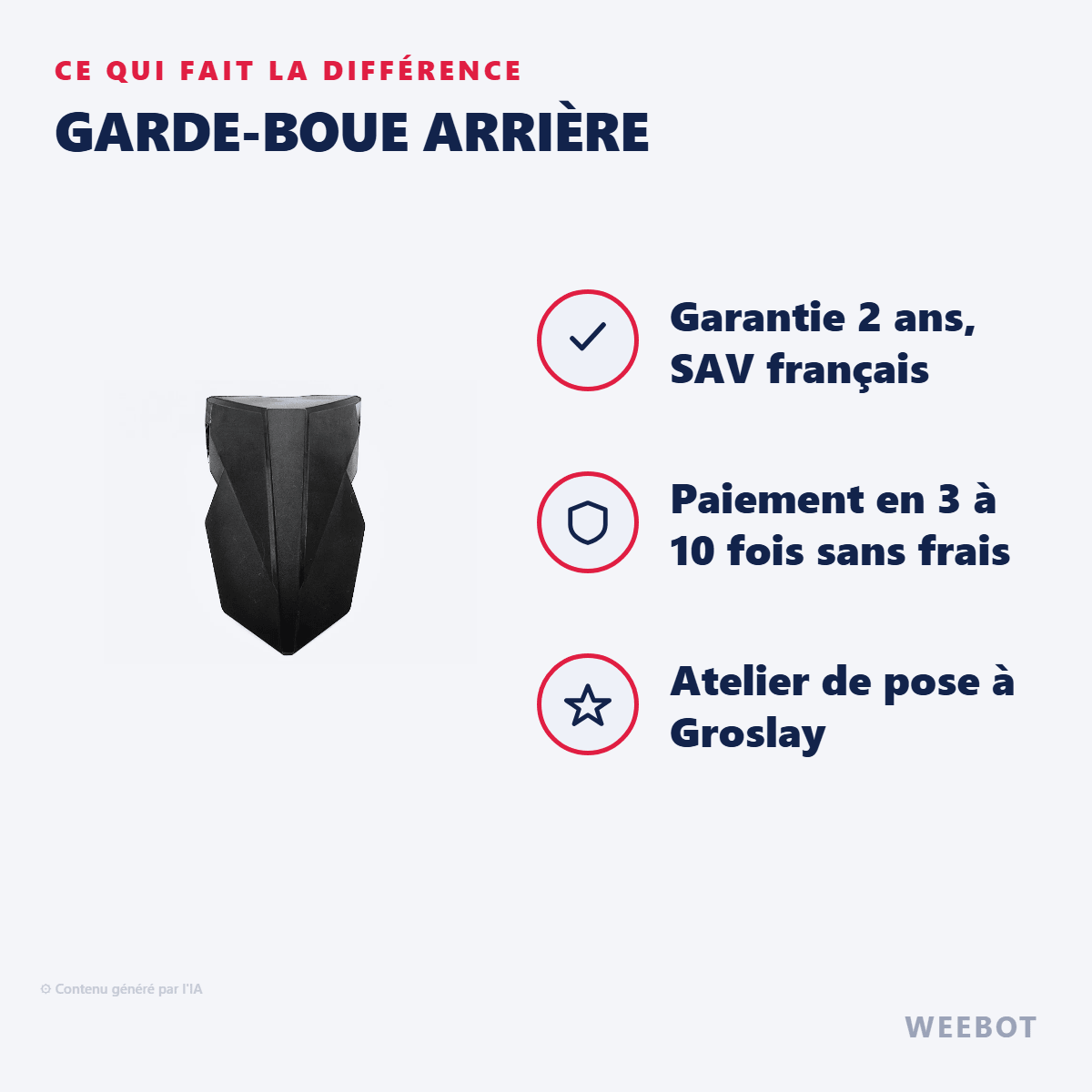 Garde-Boue Arrière pour Trottinette Électrique Kukirin G3 Pro - Weebot