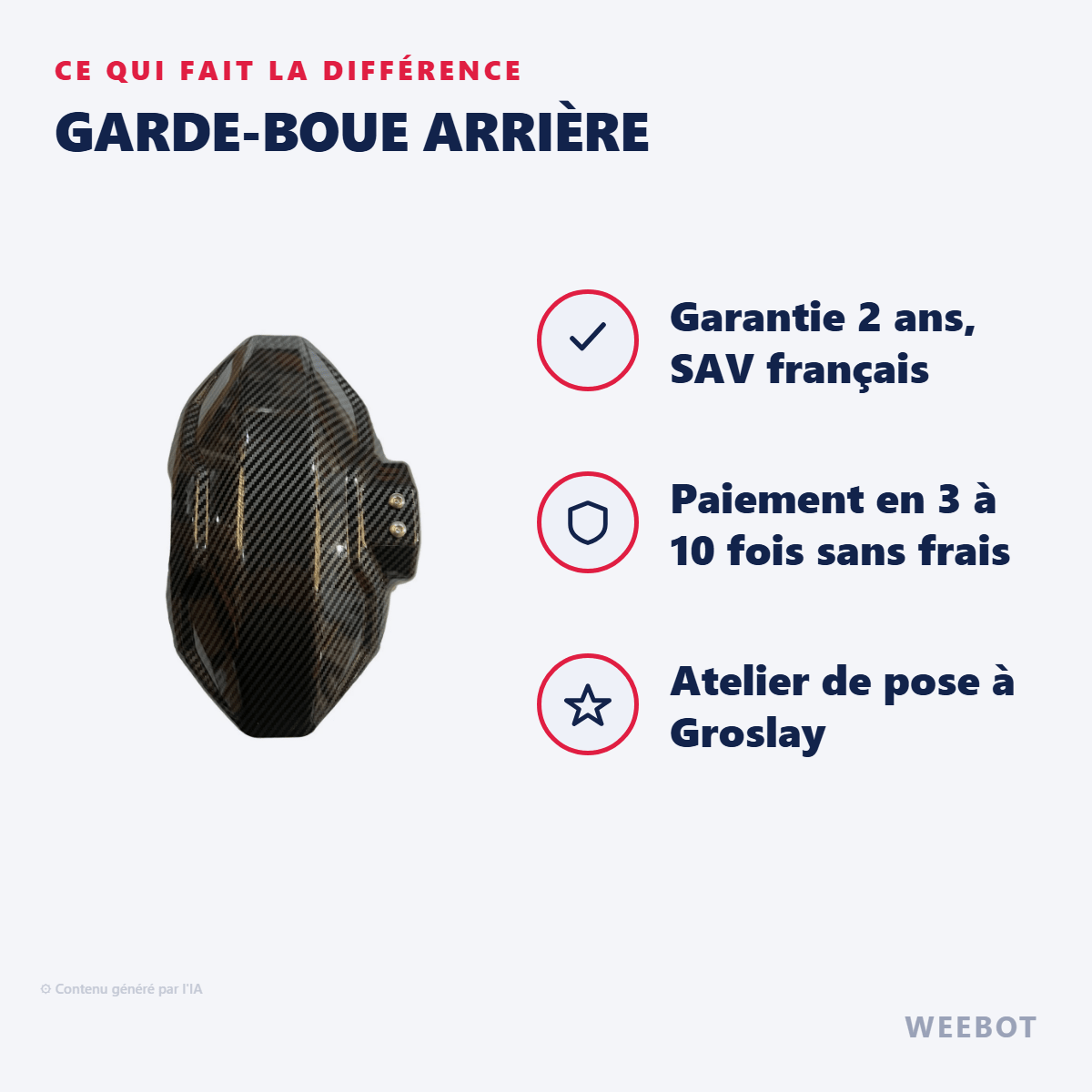 Garde-boue arrière pour Trottinette Électrique Langfeite GT4 S - Weebot