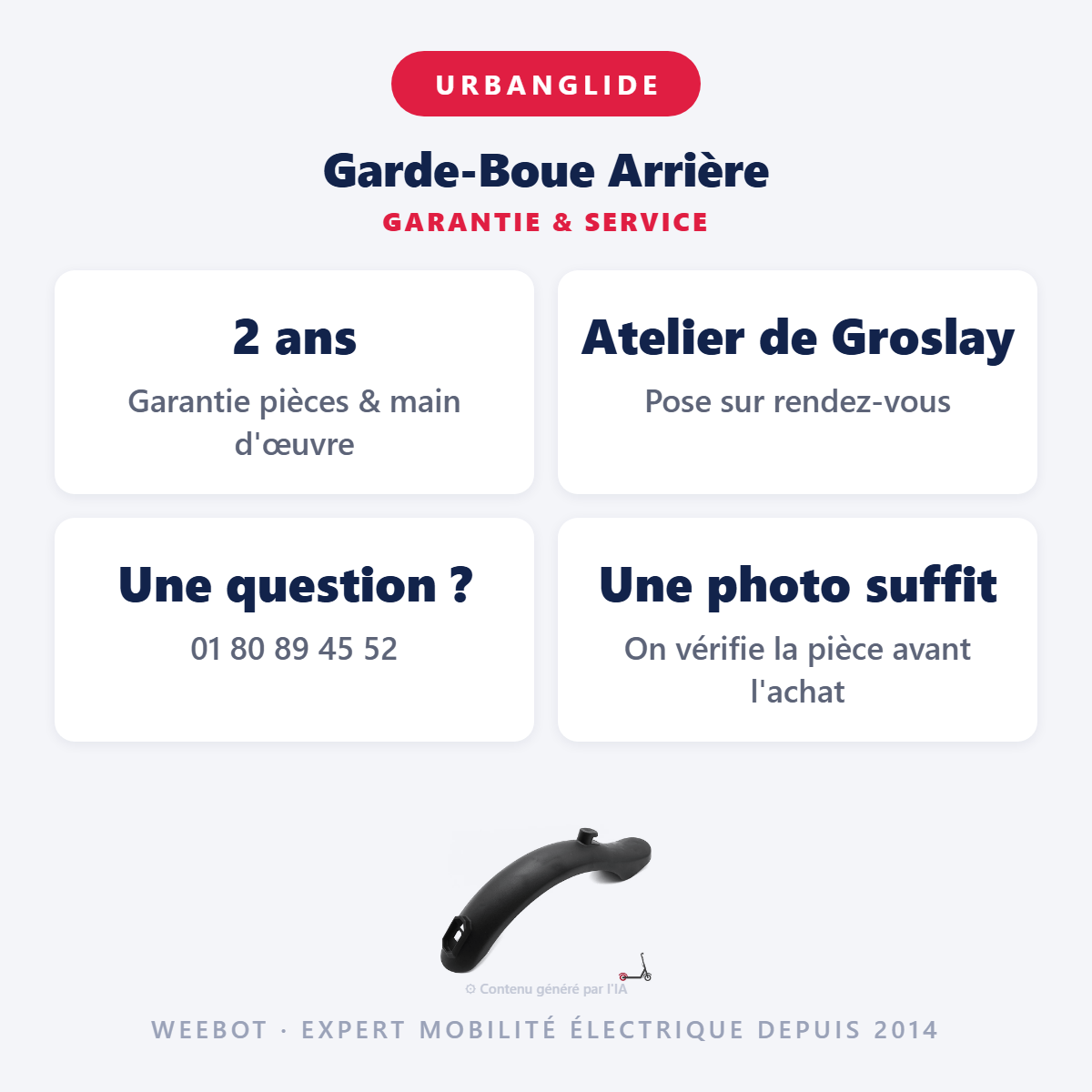 Garde-Boue Arrière : garantie 2 ans et service après-vente