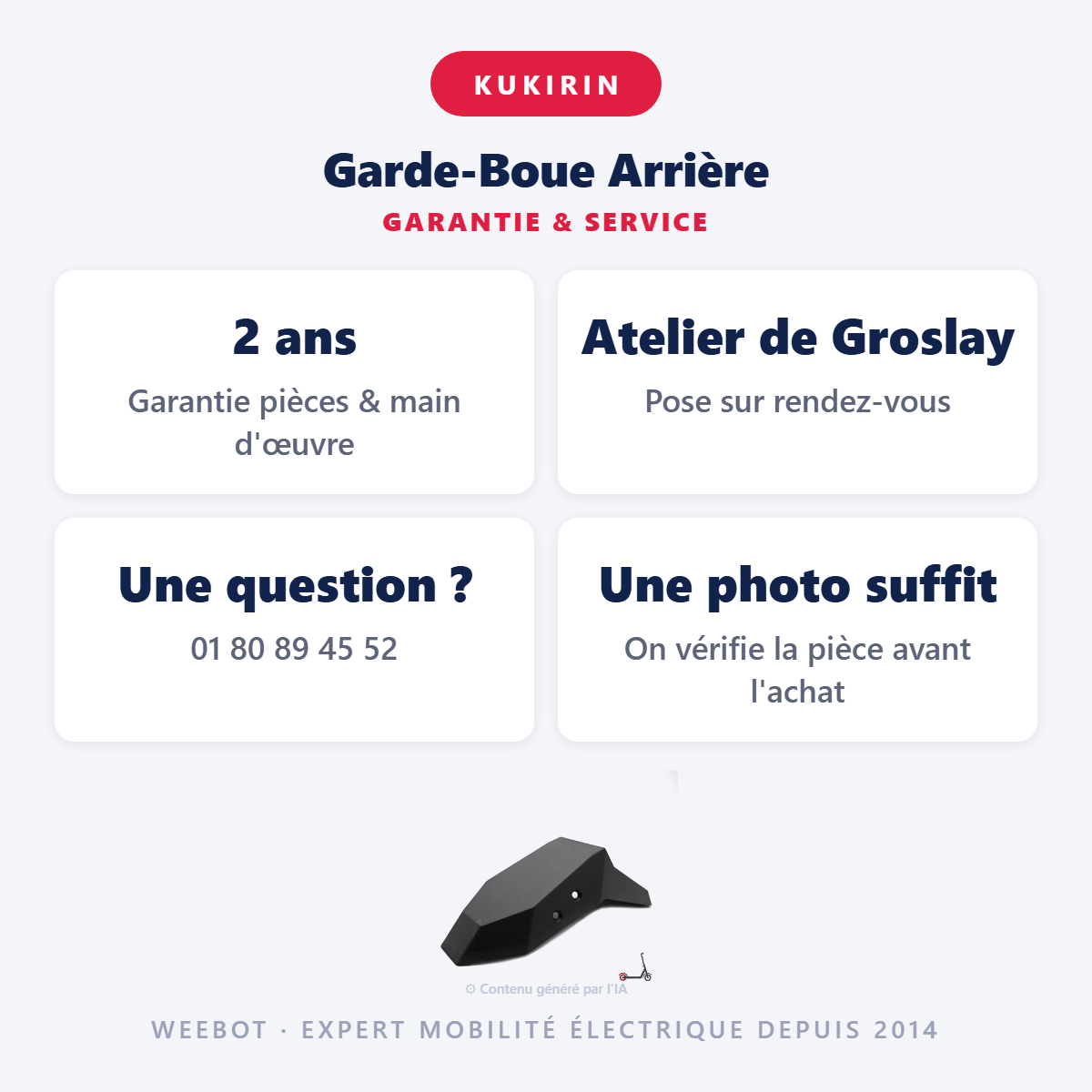 Garde-Boue Arrière : garantie 2 ans et service après-vente