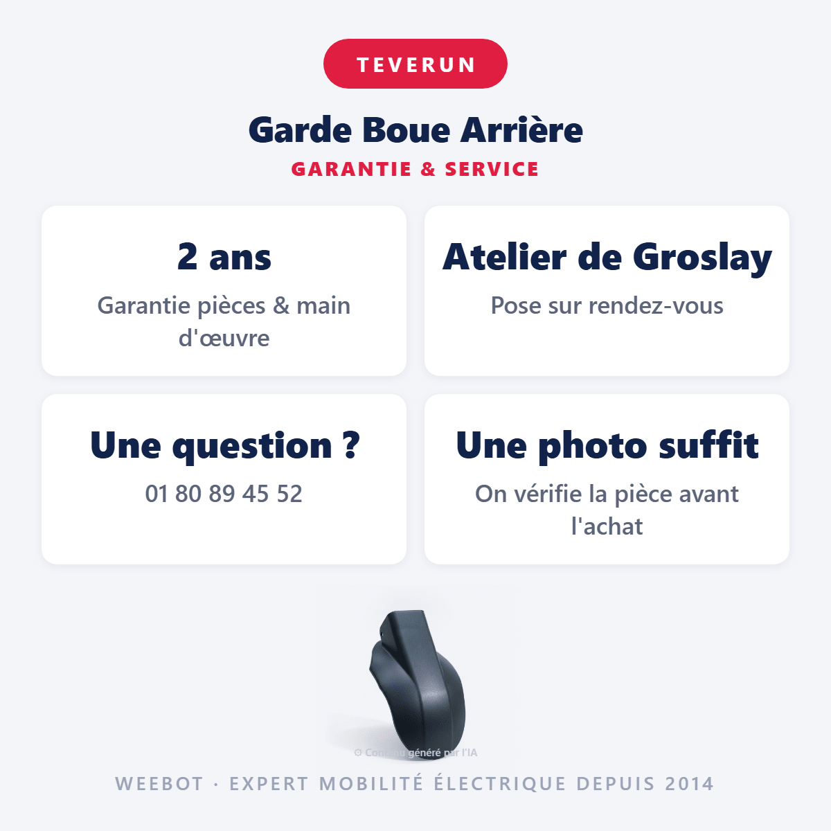 Garde Boue Arrière pour Trottinette Electrique Teverun Fighter 10 et 10+ - Weebot