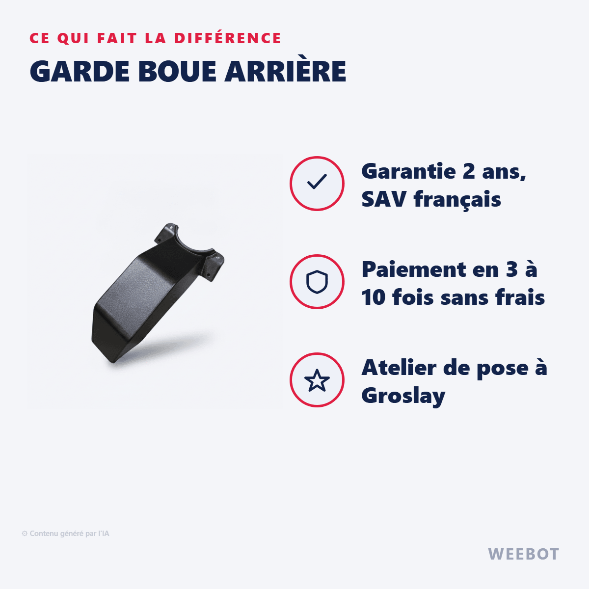 Garde Boue Arrière pour Trottinette Electrique Weebot Anoki X - Weebot