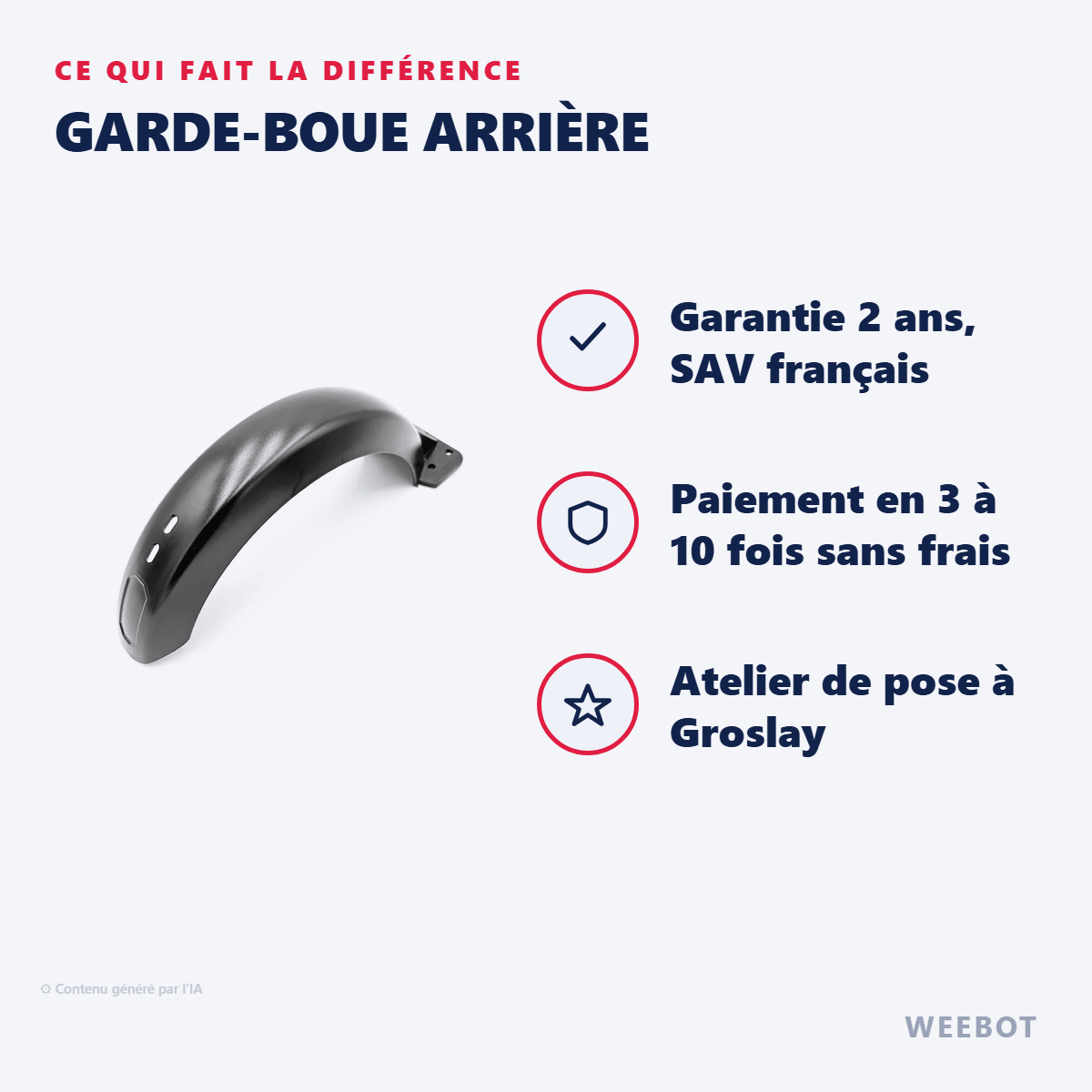Garde-Boue Arrière pour Trottinette Électrique Wispeed T850 - Weebot