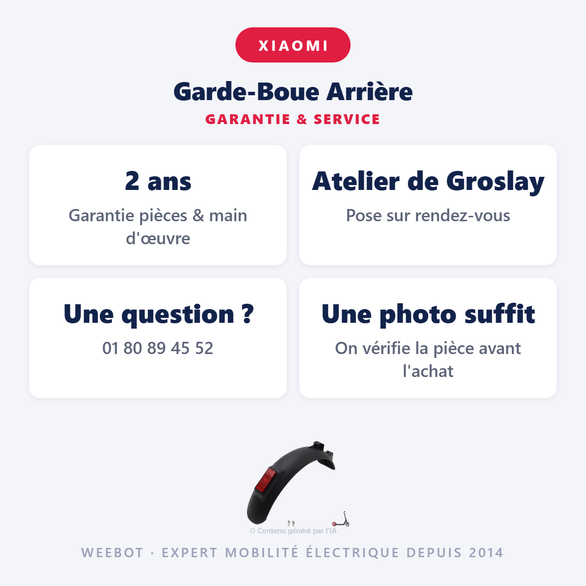 Garde-Boue Arrière : garantie 2 ans et service après-vente