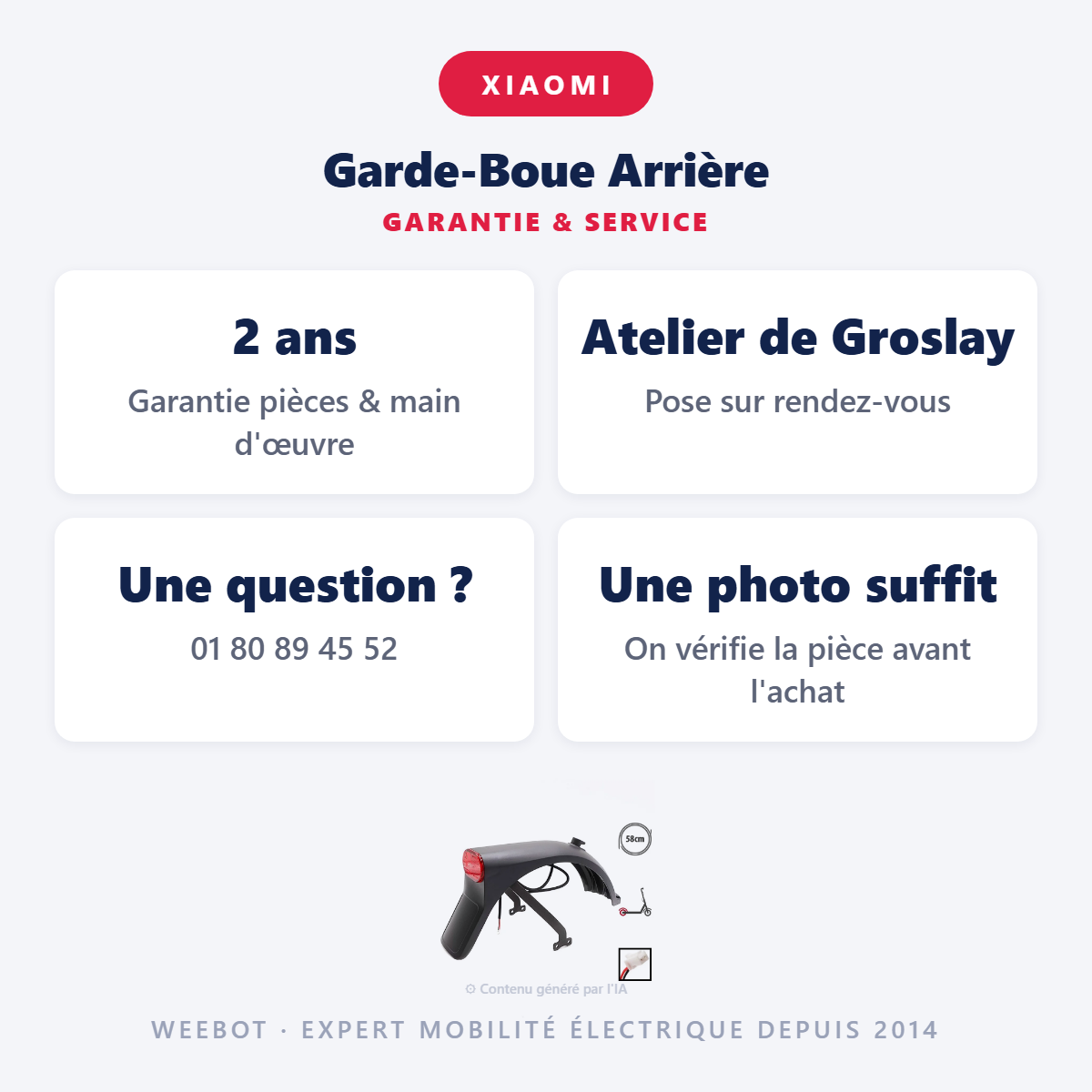 Garde-Boue Arrière : garantie 2 ans et service après-vente