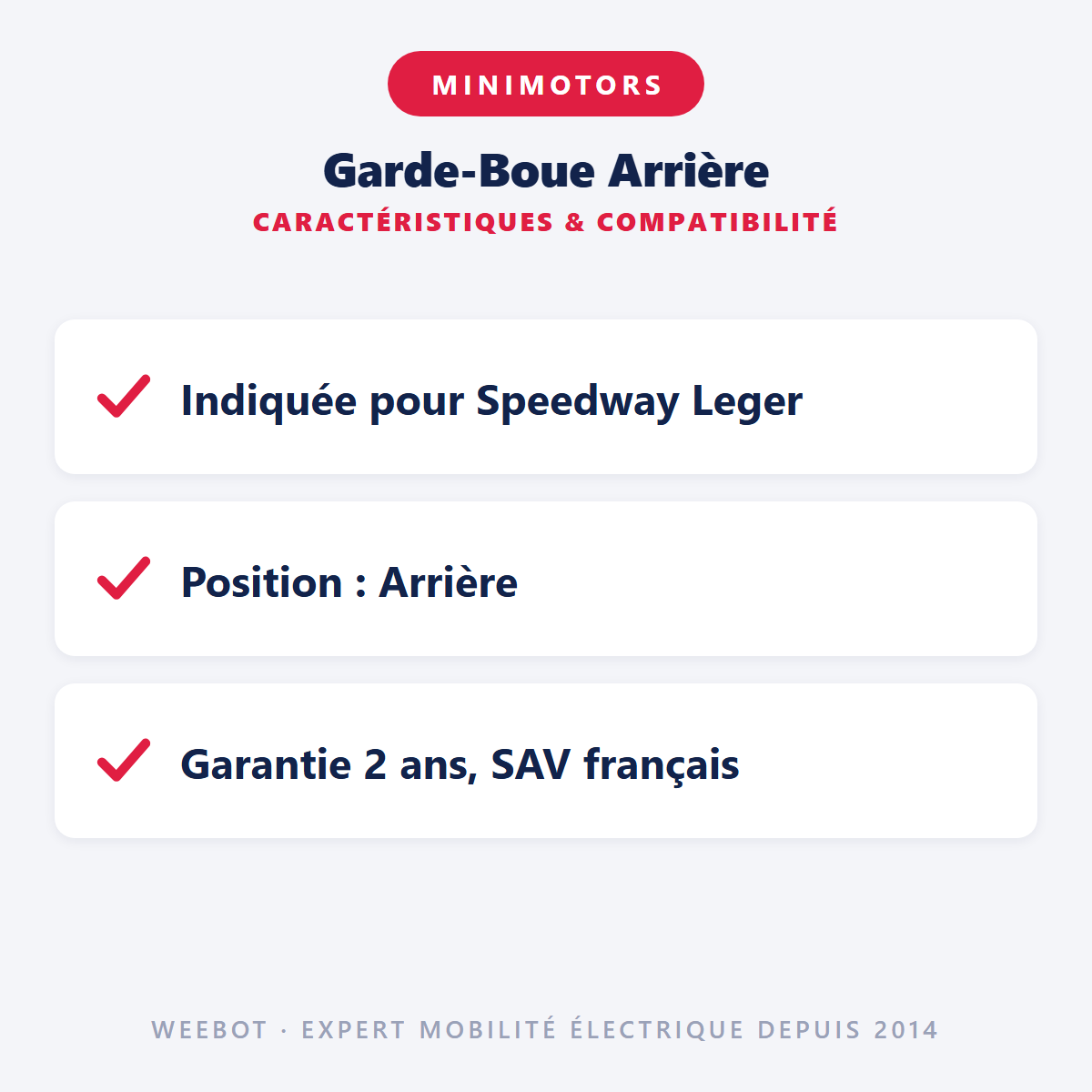 Garde-Boue Arrière : caractéristiques et compatibilité
