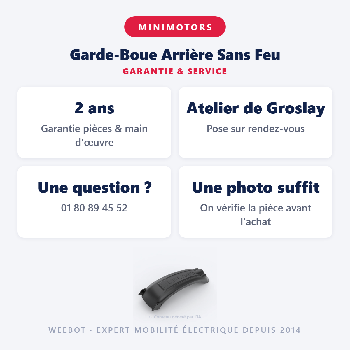 Garde-Boue Arrière Sans Feu : garantie 2 ans et service après-vente