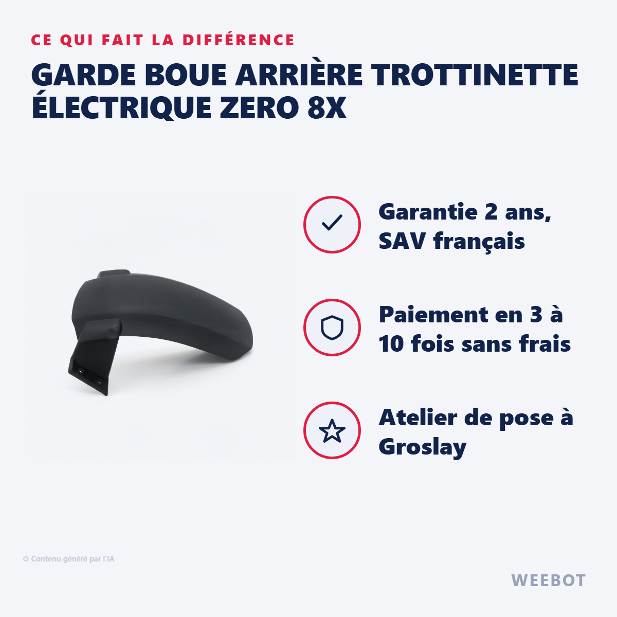Garde Boue Arrière Trottinette Électrique Zero 8x : les points forts