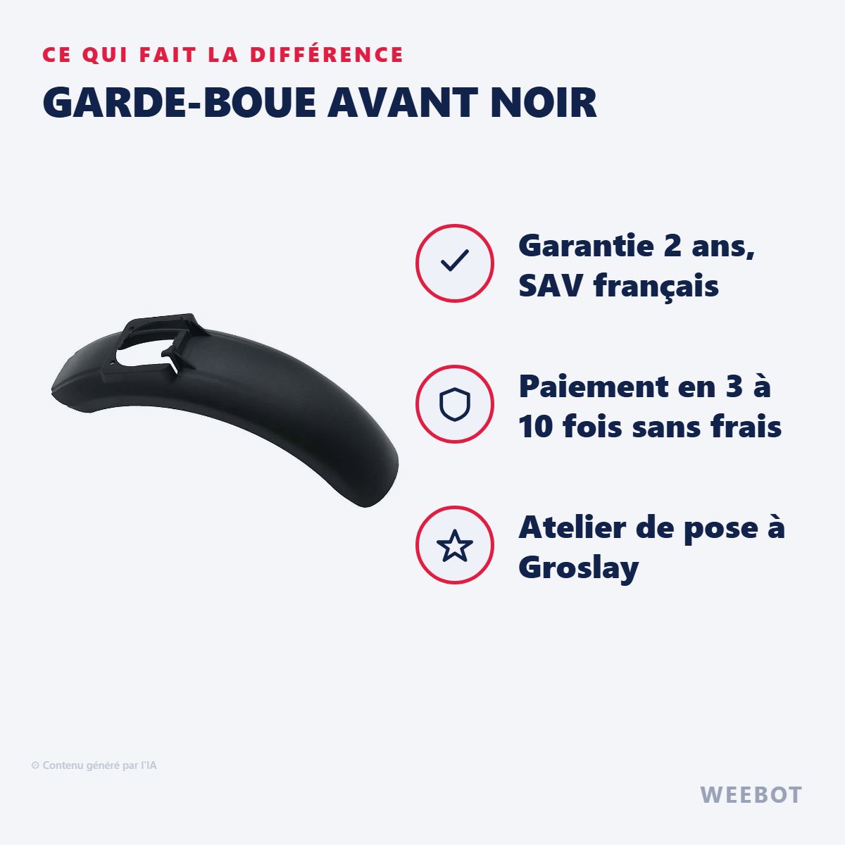 Garde-Boue Avant Noir : les points forts