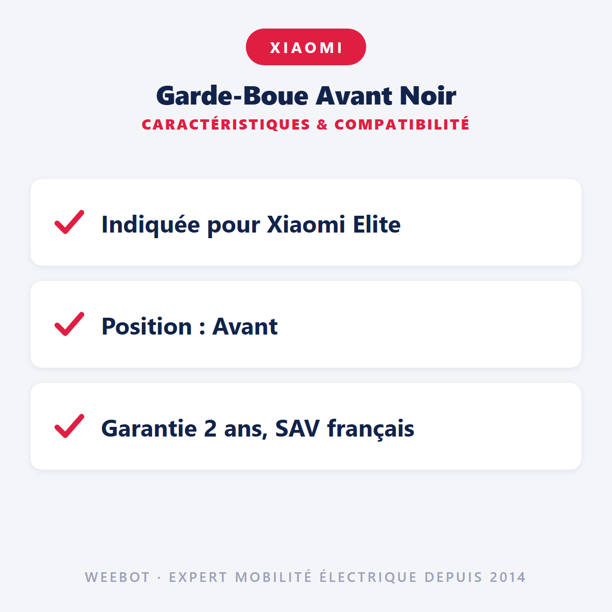 Garde-Boue Avant Noir : caractéristiques et compatibilité