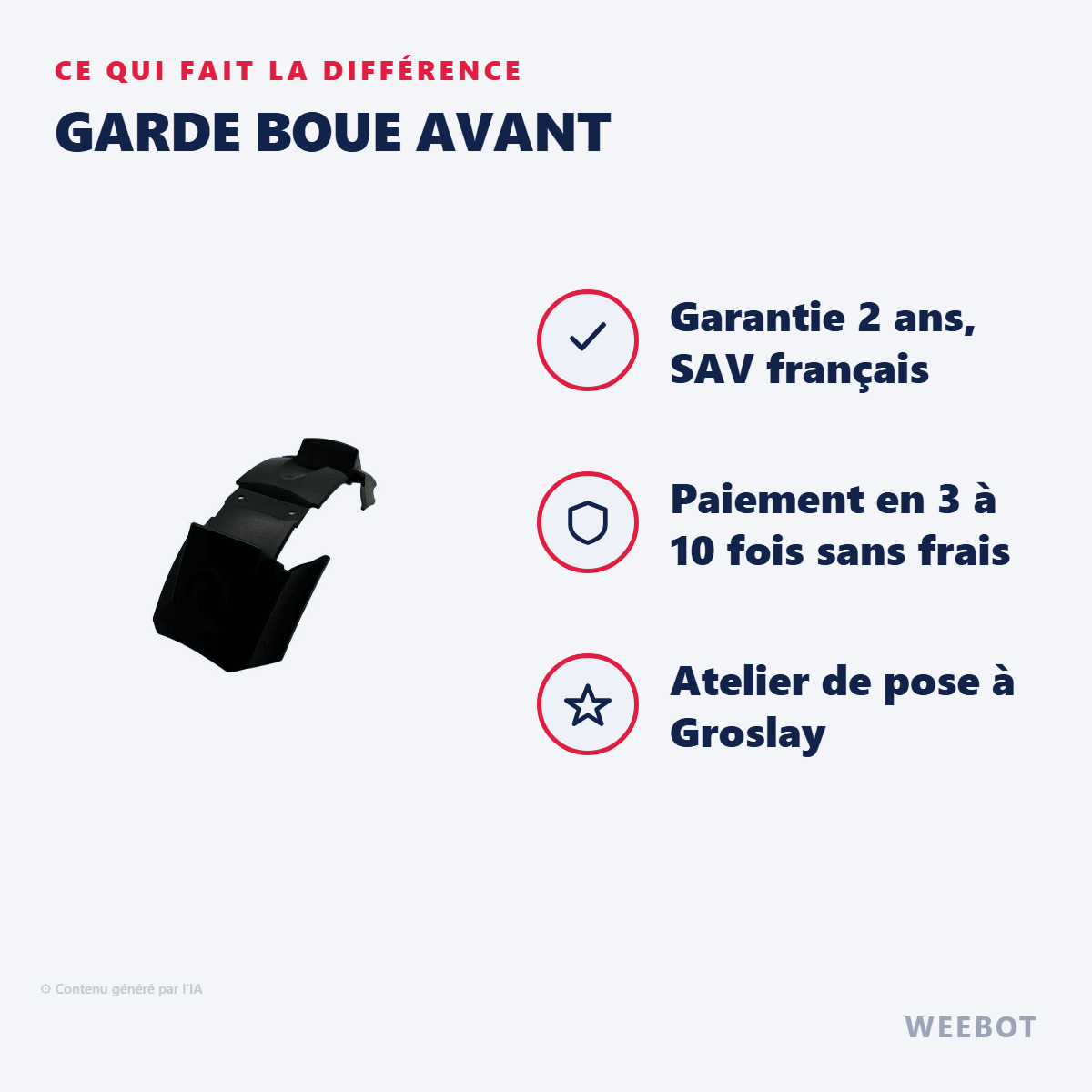 Garde Boue Avant pour Trottinette Electrique Dualtron Togo - Weebot