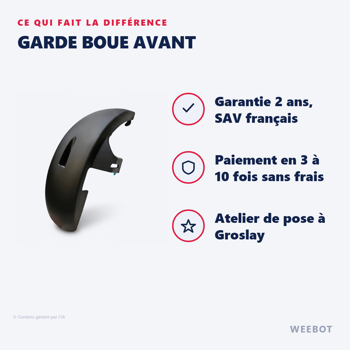 Garde Boue Avant : les points forts