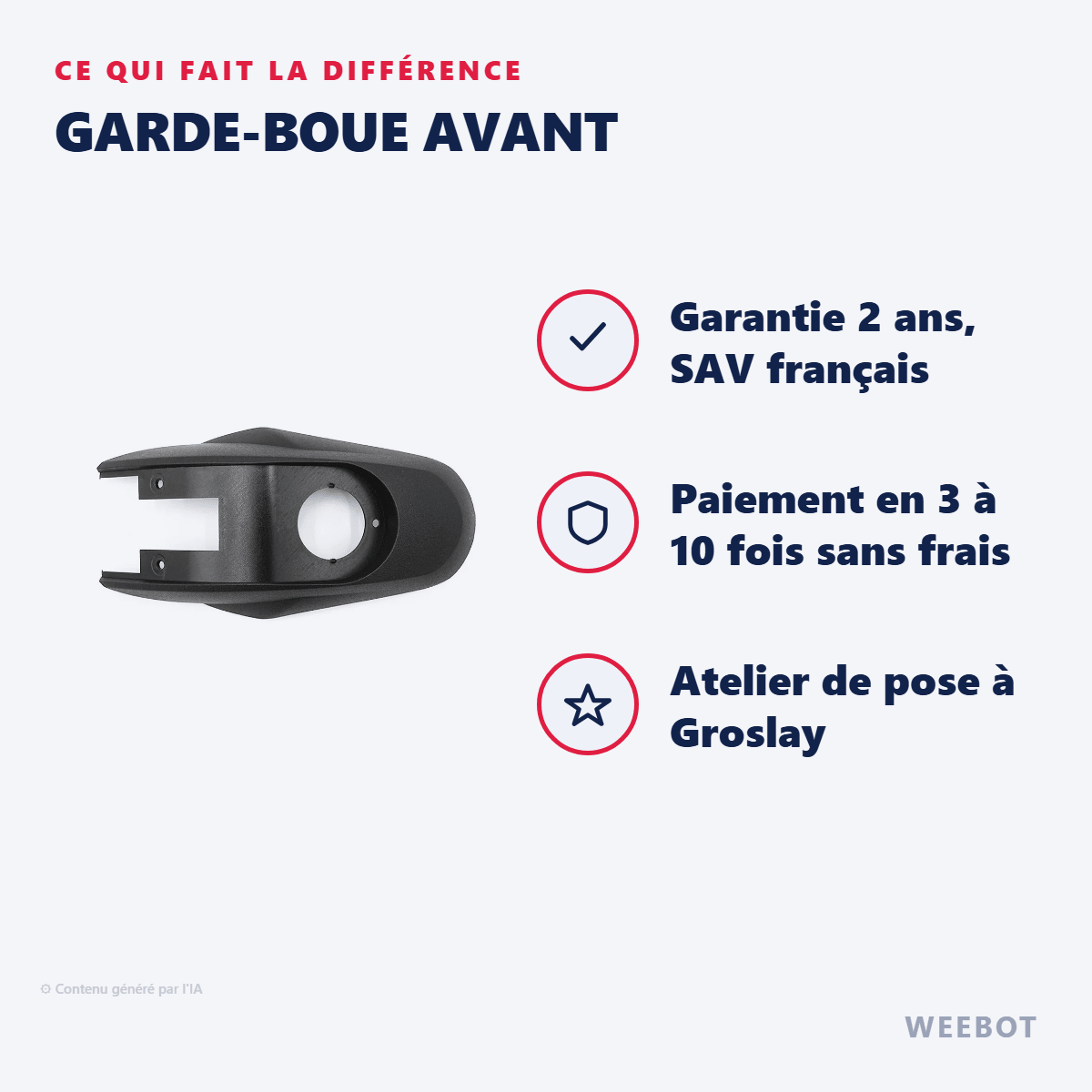 Garde-Boue Avant pour Trottinette Électrique Kukirin G2 Pro - Weebot