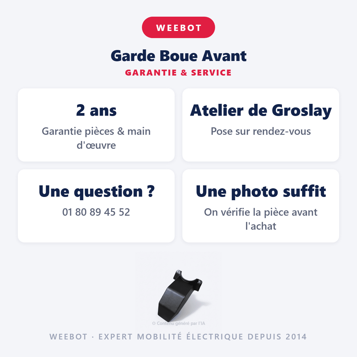 Garde Boue Avant pour Trottinette Electrique Weebot Anoki X - Weebot