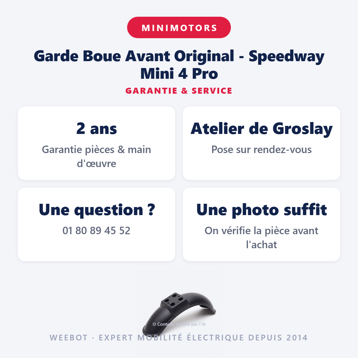 Garde Boue Avant Original - Speedway Mini 4 Pro : garantie 2 ans et service après-vente