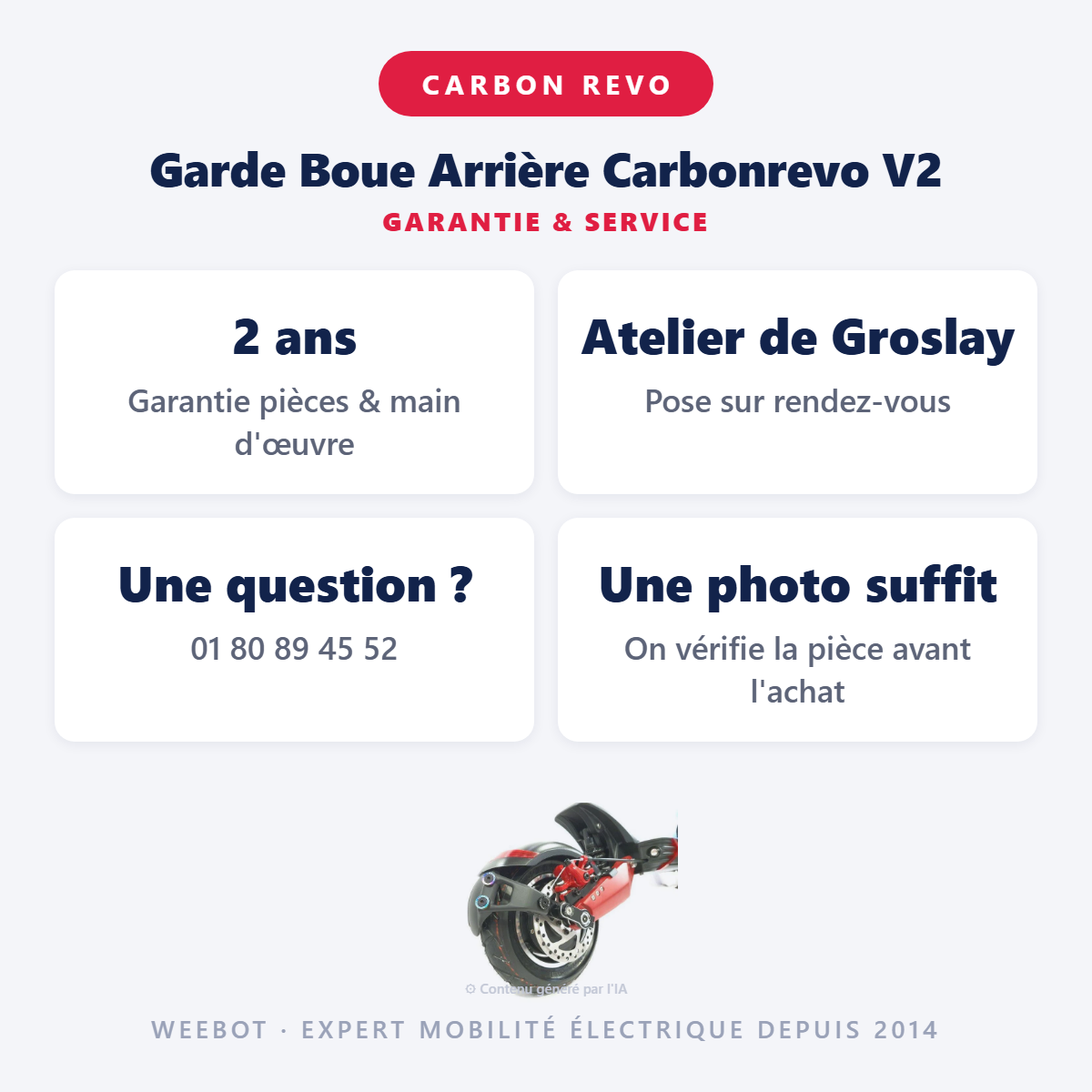 Garde Boue Arrière Carbonrevo V2 : garantie 2 ans et service après-vente