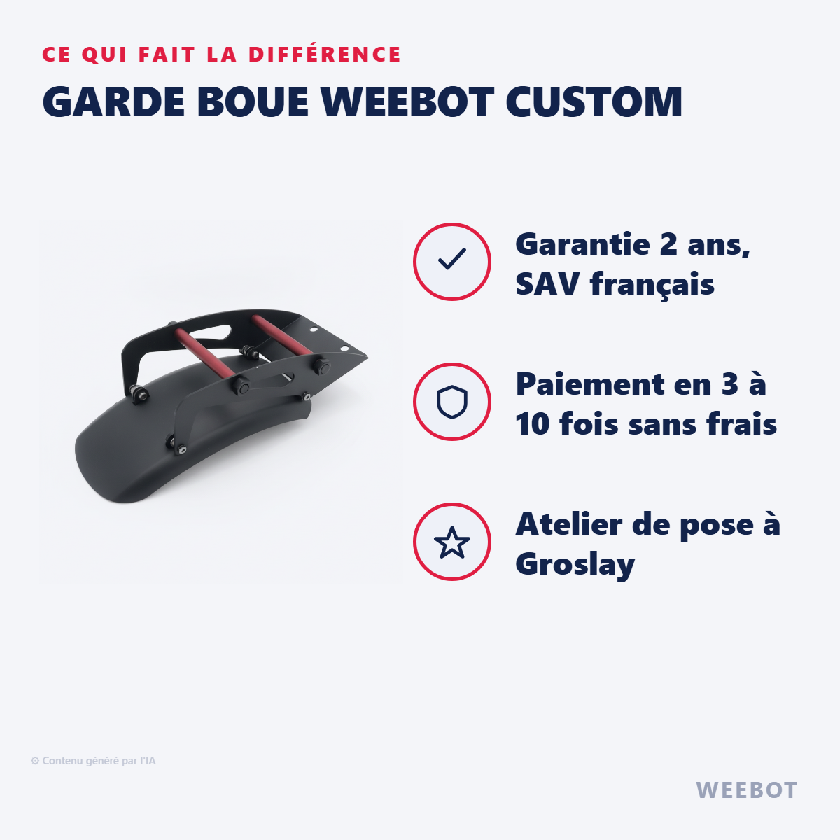 Garde Boue Weebot Custom : les points forts