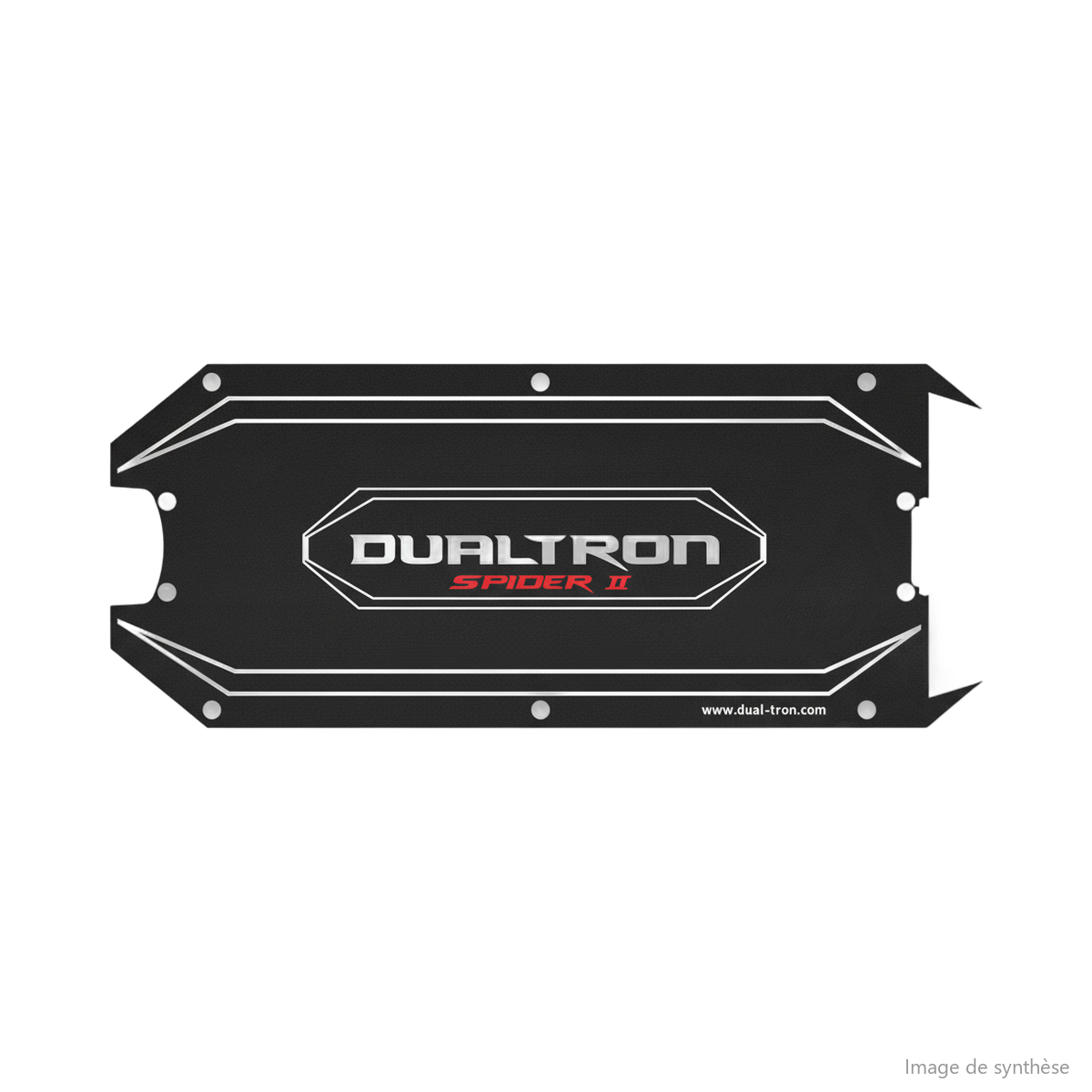 Grip de deck noir antidérapant avec l'inscription Dualtron Spider II vu de dessus