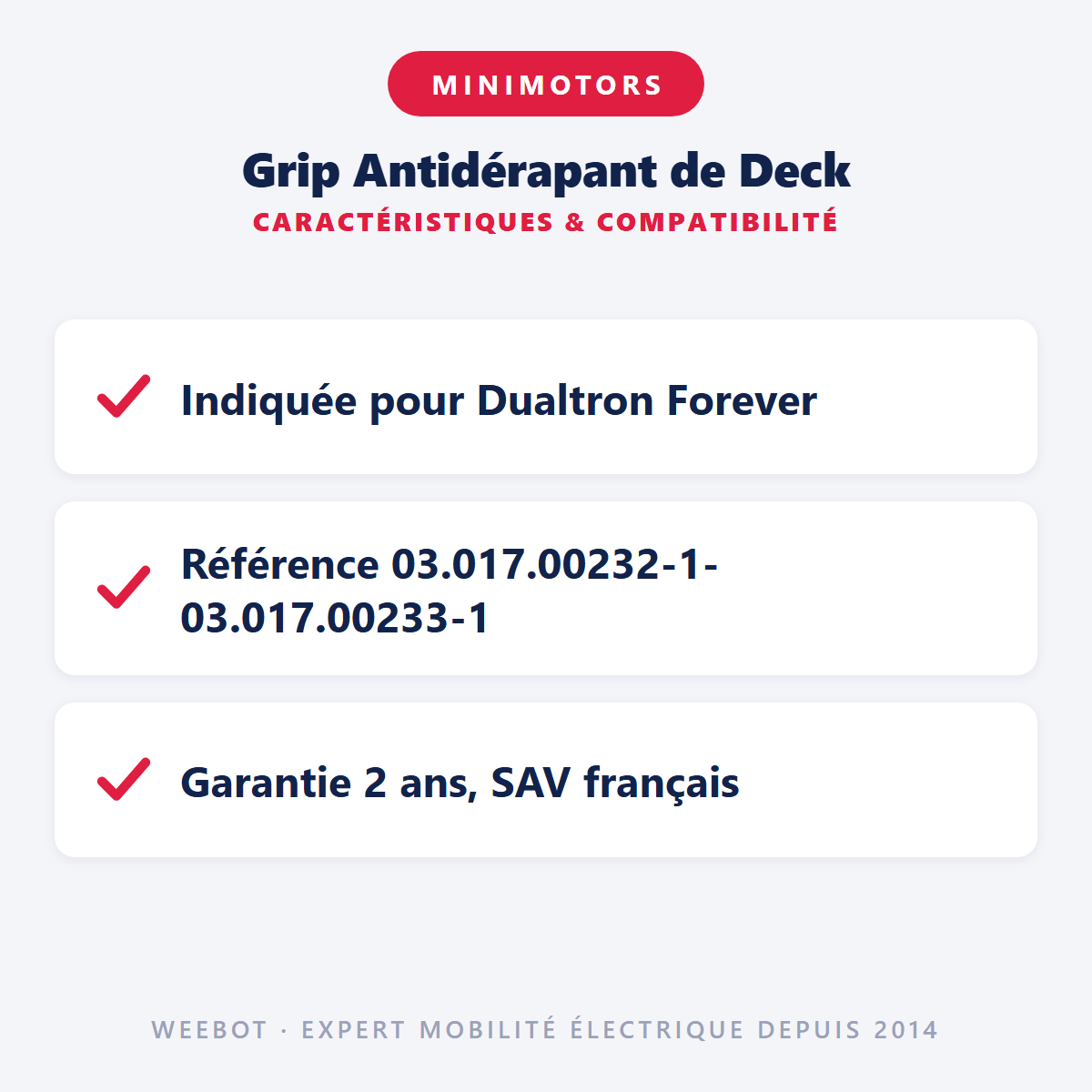 Grip Antidérapant de Deck pour Trottinette Electrique Dualtron Forever - Weebot
