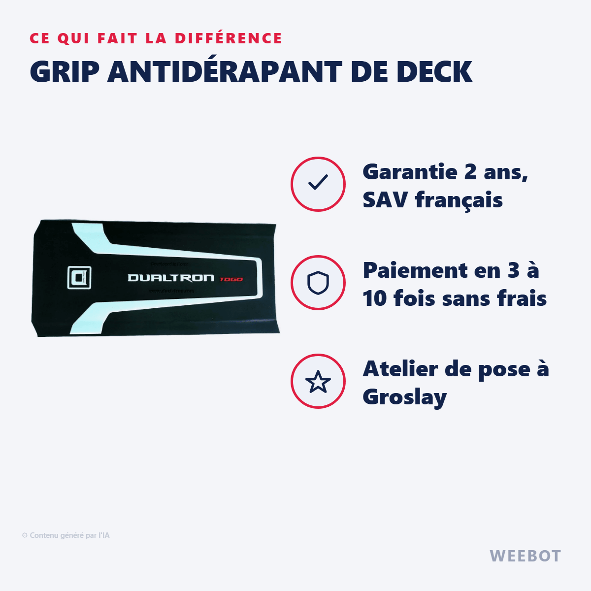 Grip Antidérapant de Deck pour Trottinette Électrique Dualtron Togo - Weebot