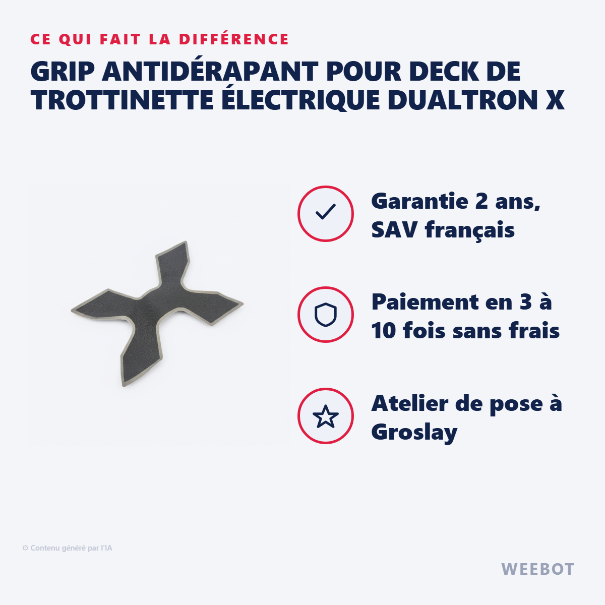 Grip Antidérapant pour Deck de Trottinette Électrique Dualtron X : les points forts