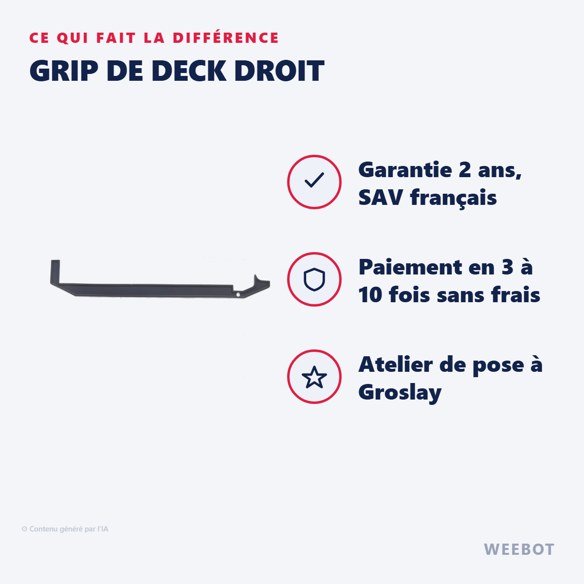 Grip de Deck Droit : les points forts