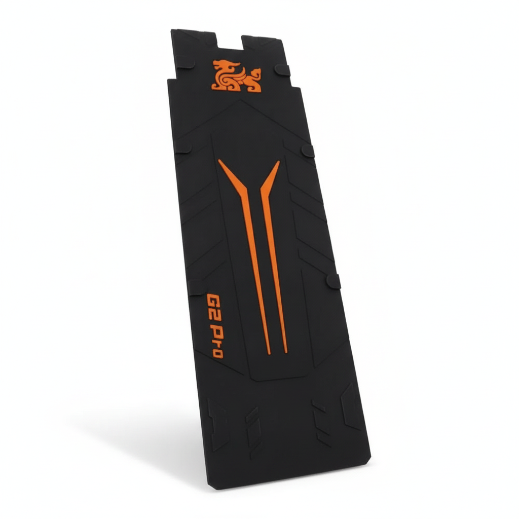 Grip de Deck en Silicone Antidérapant Noir et Orange, vue 1