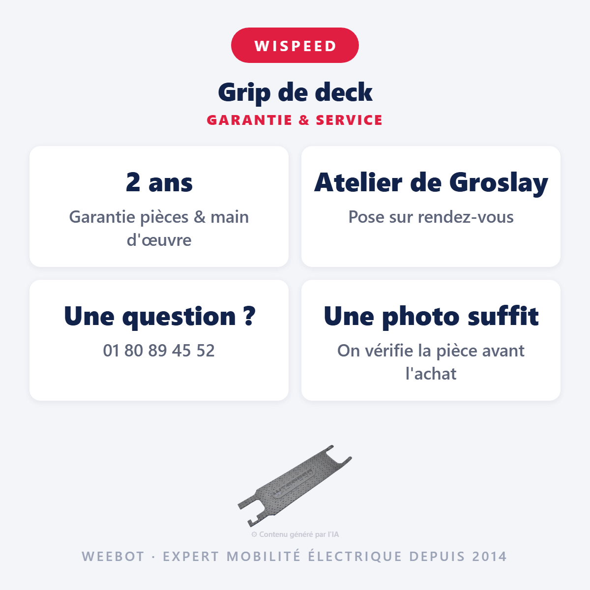 Grip de deck pour Trottinette Électrique Wispeed T855 - Weebot