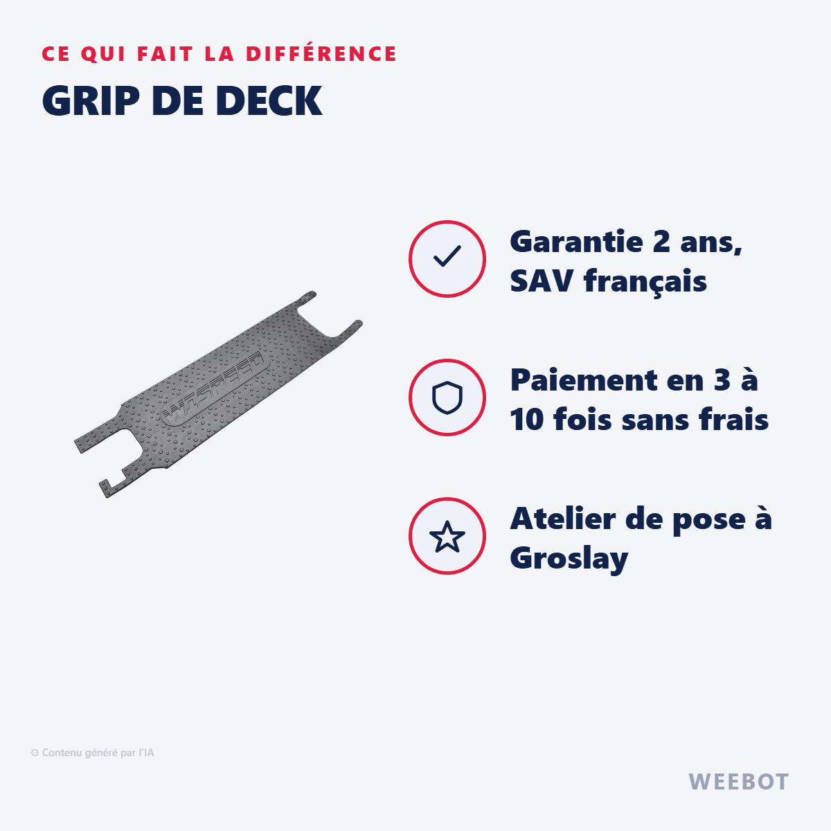 Grip de deck pour Trottinette Électrique Wispeed T855 - Weebot