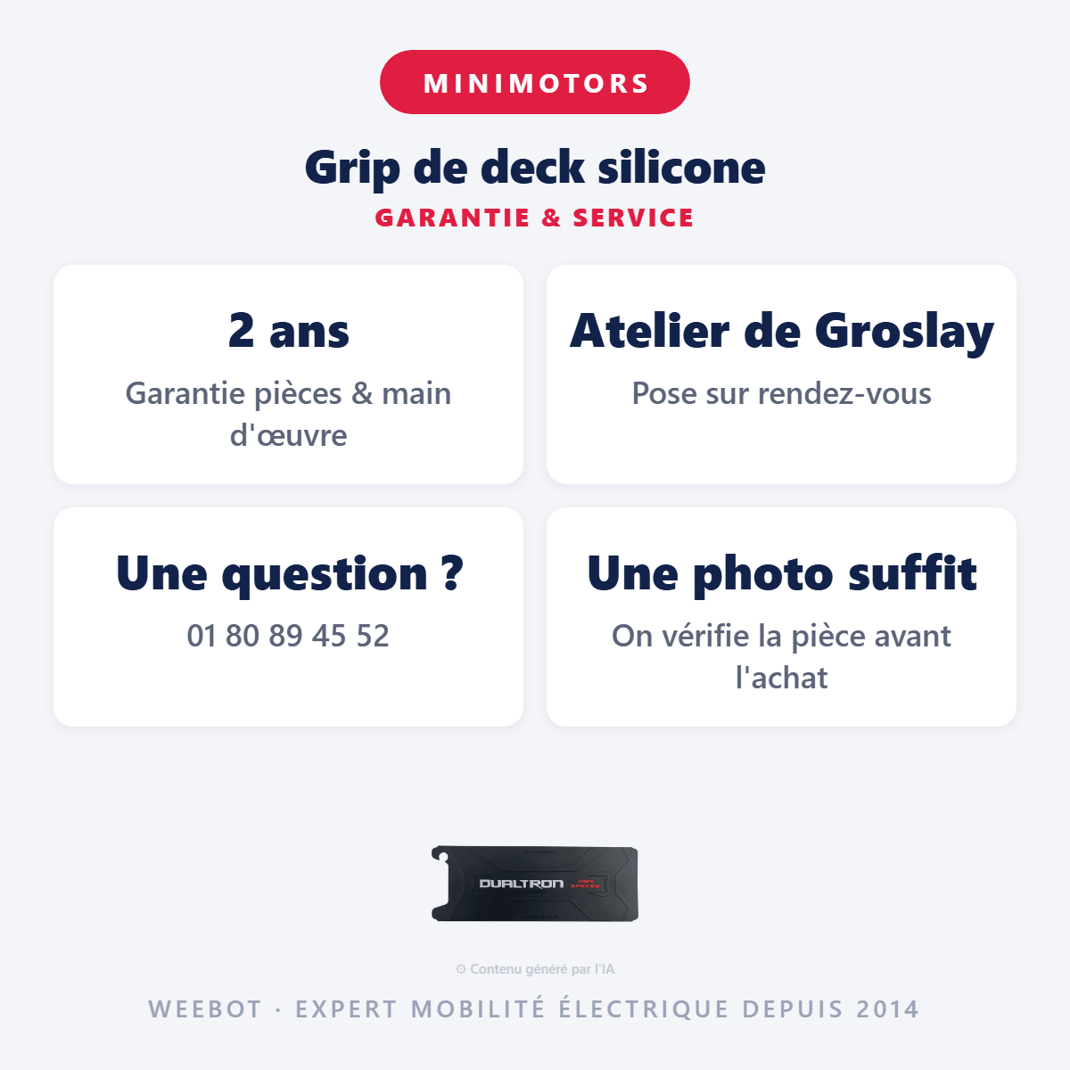 Grip de deck silicone pour Trottinette Électrique Dualtron Mini Special - Weebot