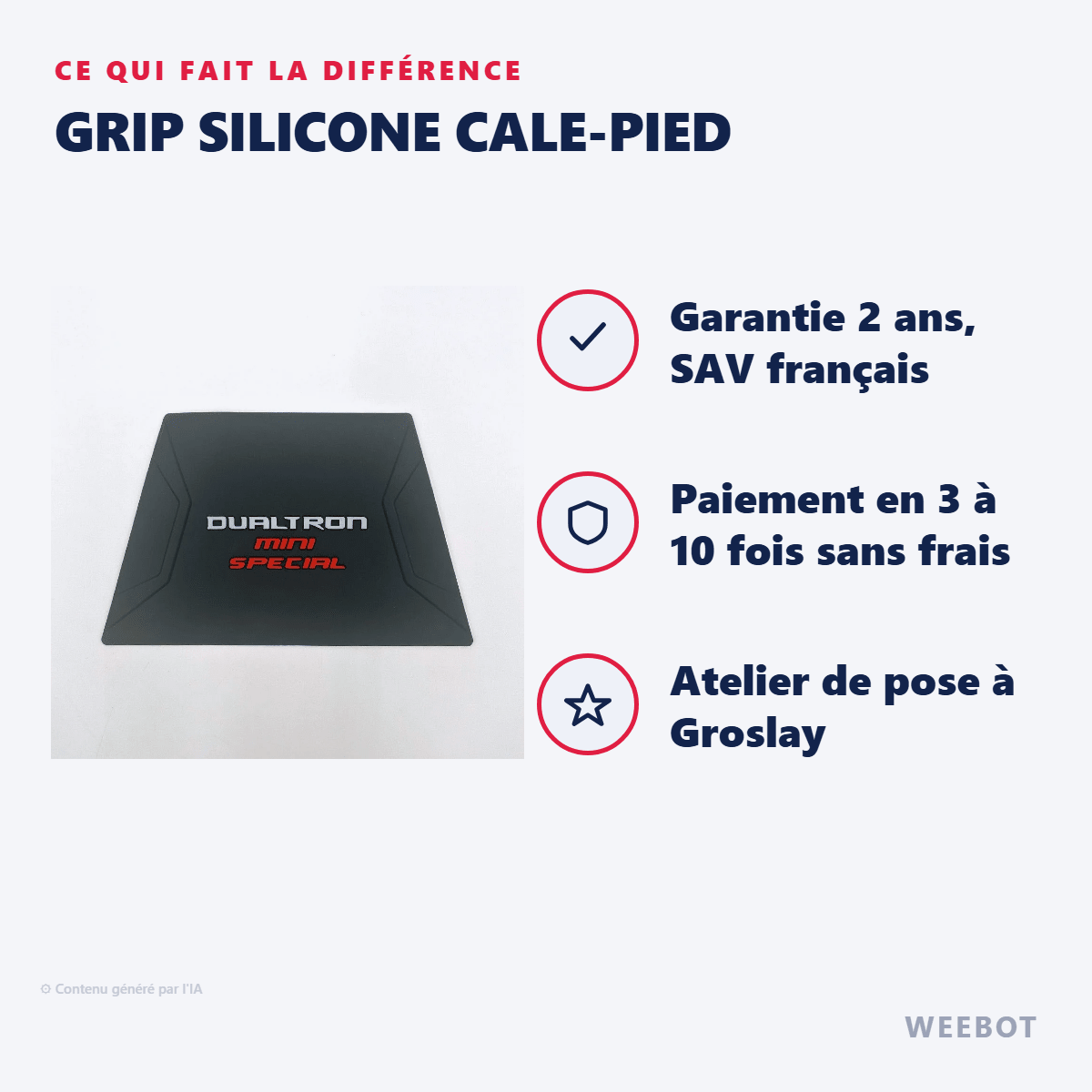 Grip silicone cale-pied pour Trottinette Électrique Dualtron Mini - Weebot
