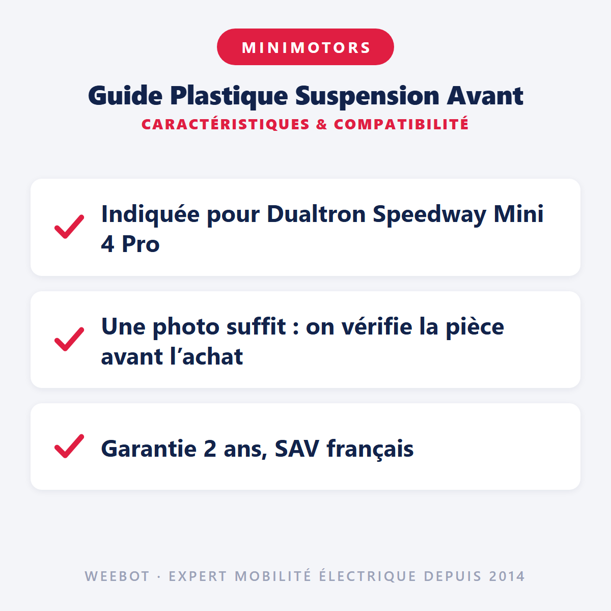 Guide Plastique Suspension Avant pour Trottinette Électrique Speedway Mini 4 Pro - Weebot