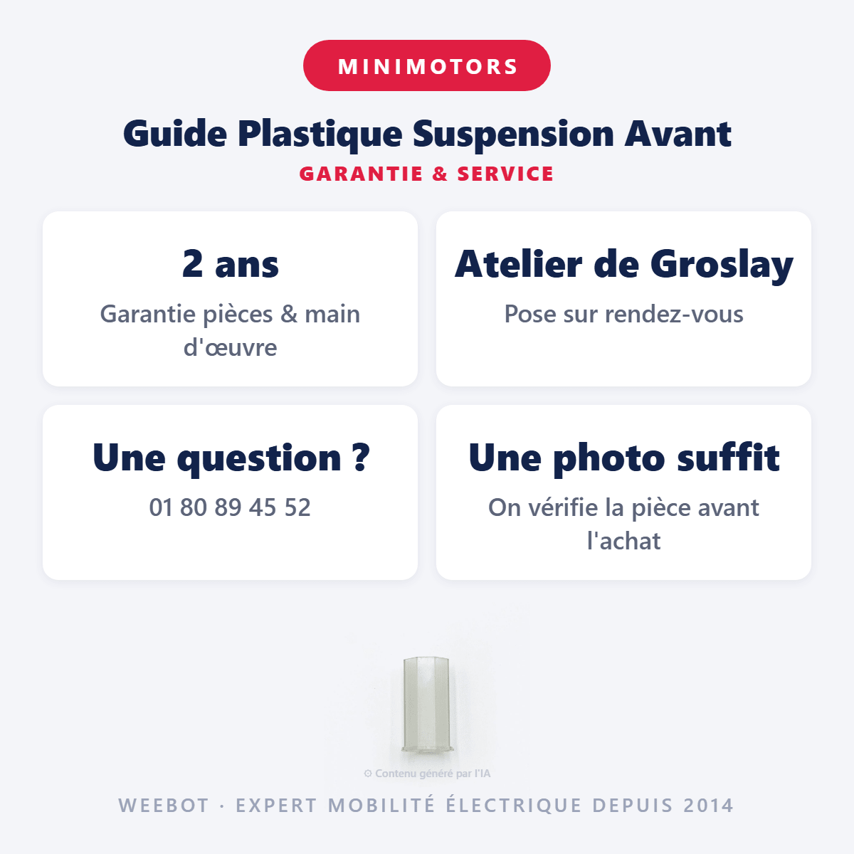 Guide Plastique Suspension Avant pour Trottinette Électrique Speedway Mini 4 Pro - Weebot